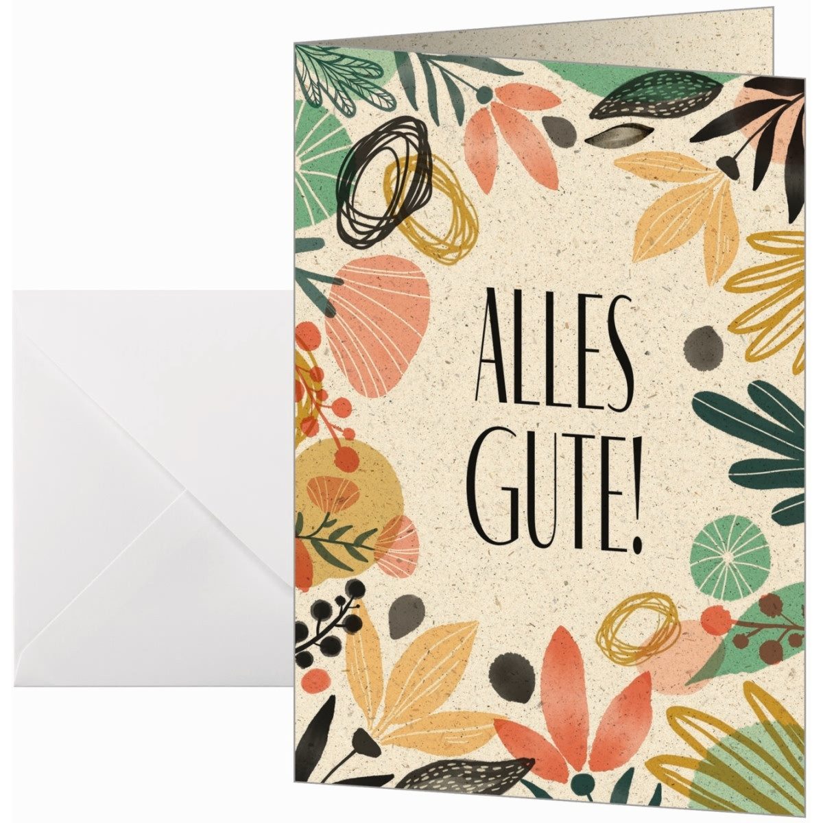 Sigel Klappkarte Glückwunschkarte A6(A5) 240g Colorful plants 10+10 Stück