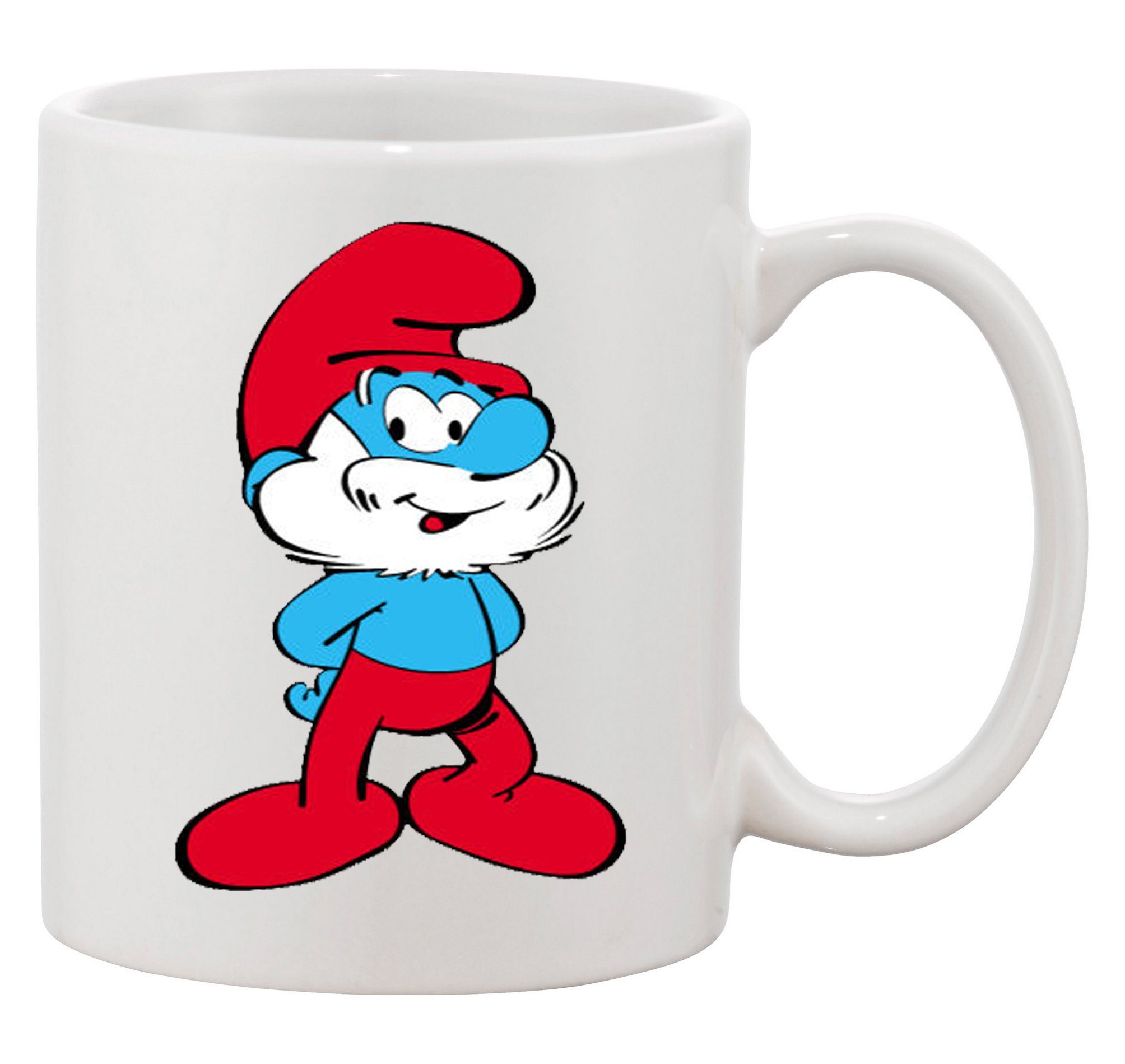 Blondie & Brownie Tasse PapaSchlumpf Tasse Comic Kultfigur Retro Cartoon Print Keramikbecher, 1-tlg., Keramik, PapaSchlumpf Retro Comic Tasse
