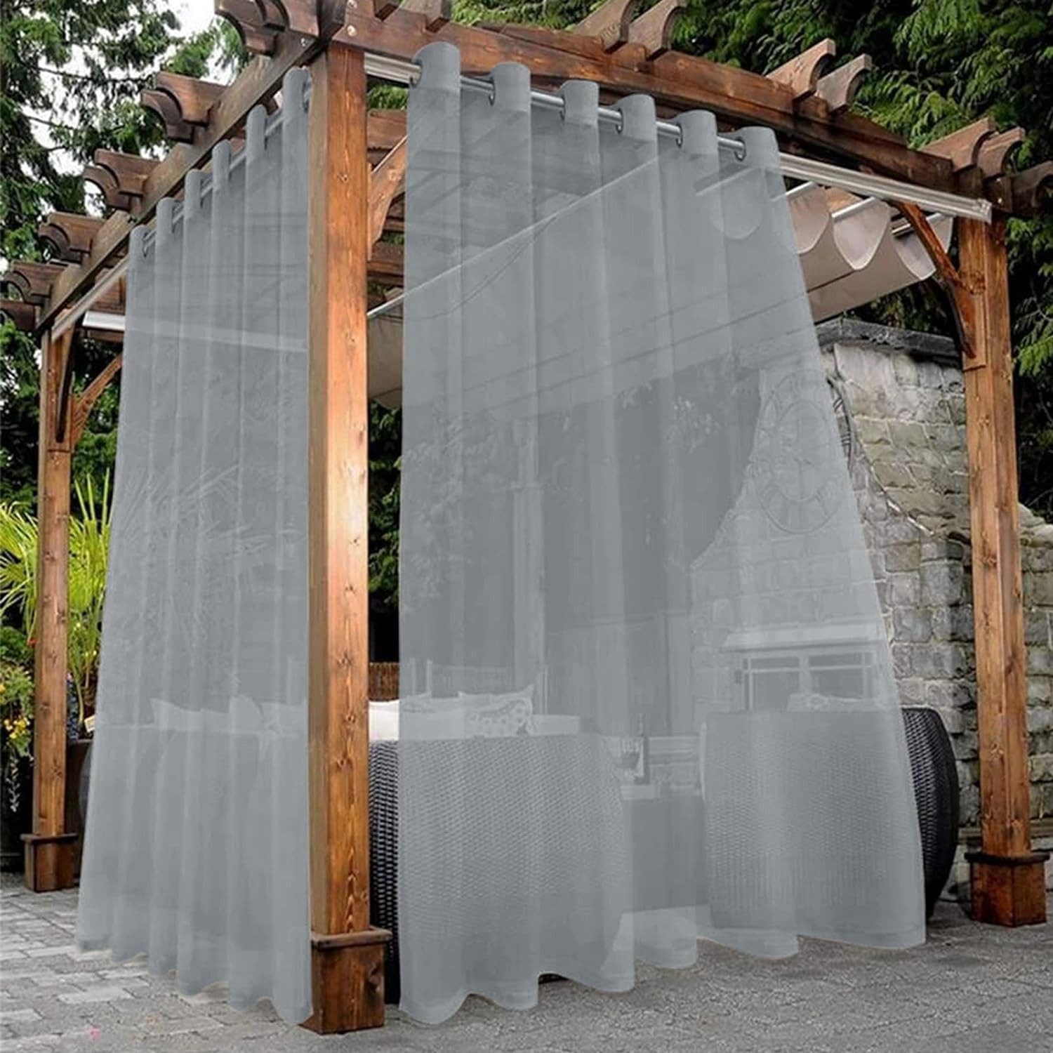 Kaket Outdoorgardine Wasserdichte Outdoor-Vorhänge, Transparente Gardinen günstig online kaufen