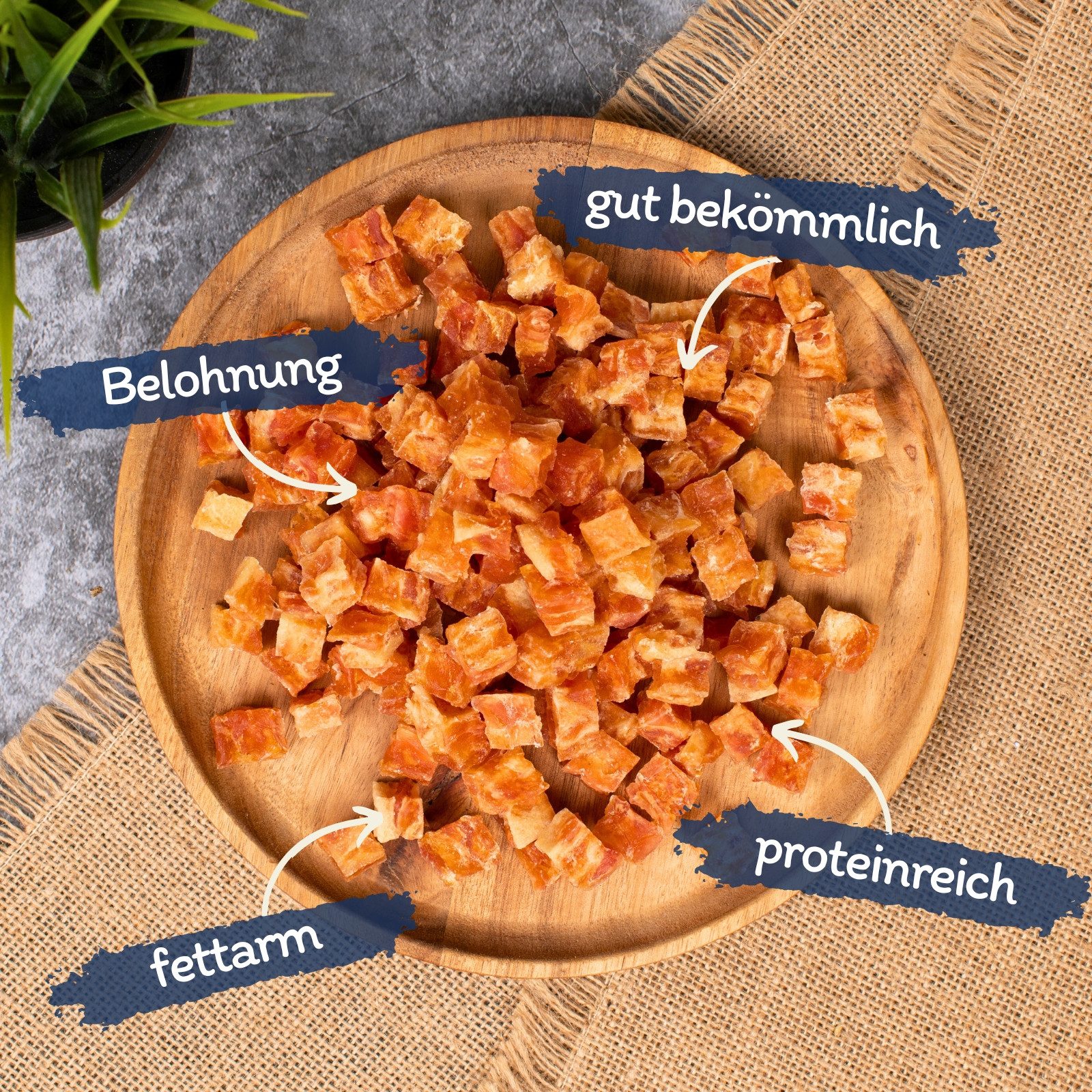 Lyra Pet 1 kg Lyra Pet® Hühnerfleischwürfel mit Fisch Huhn, Ergänzungsfutter für: Hund