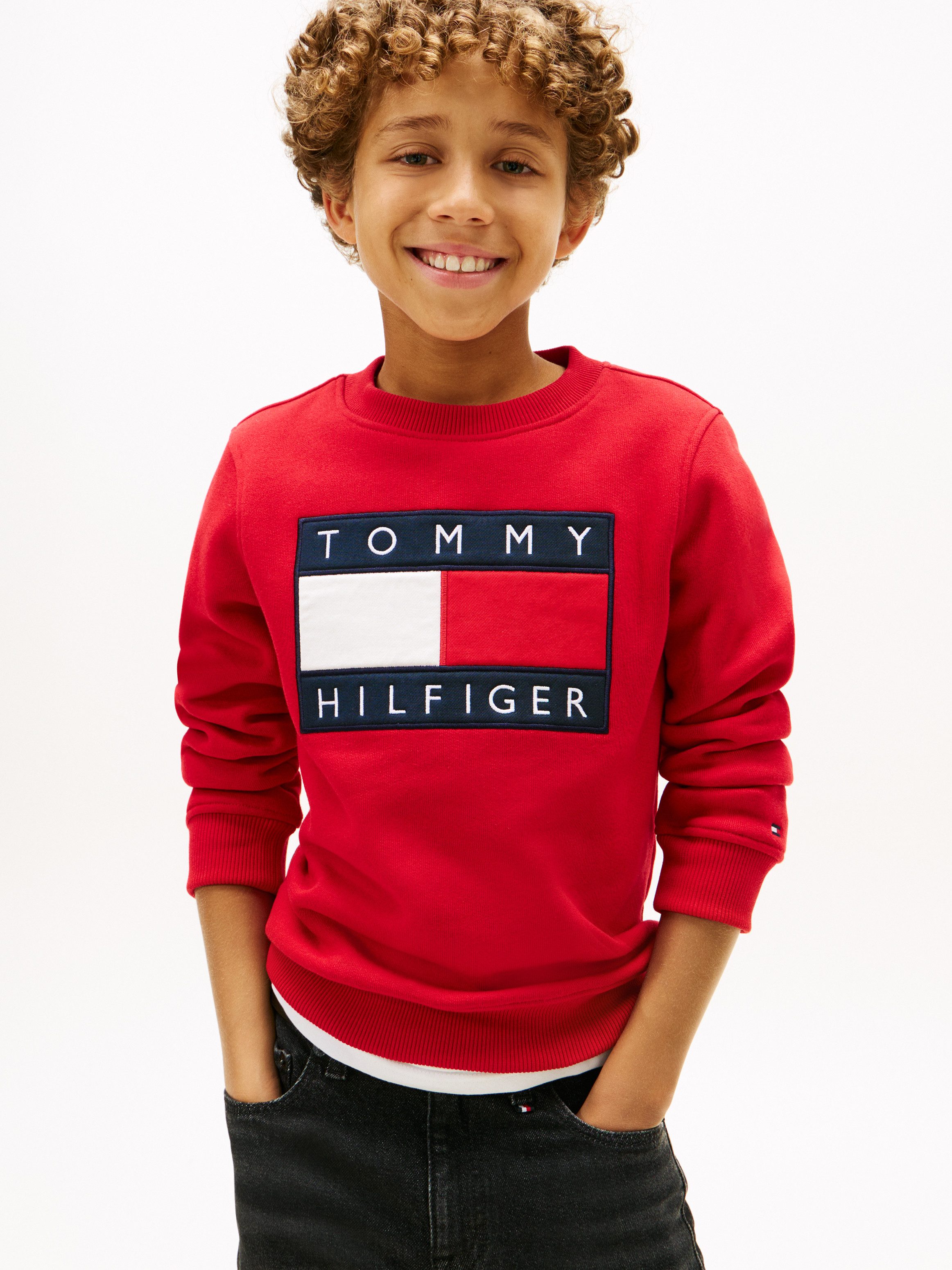 Tommy Hilfiger Sweatshirt Kinder bis 16 Jahre, mit Rundhalsausschnitt – Bild 2 von 5