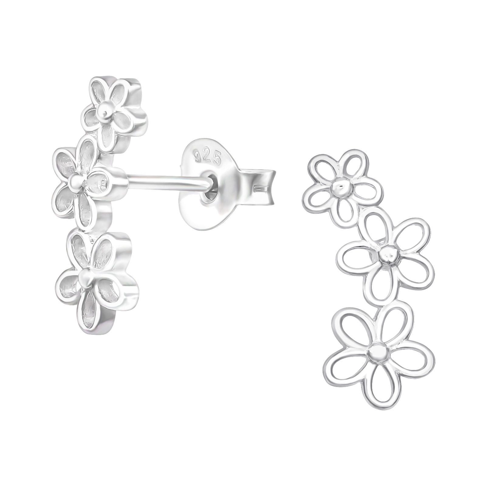 ORDER & SMILE SCHMUCK Paar Ohrstecker Ohrstecker dreifach Blumen Ohrringe Silber 925 mehr