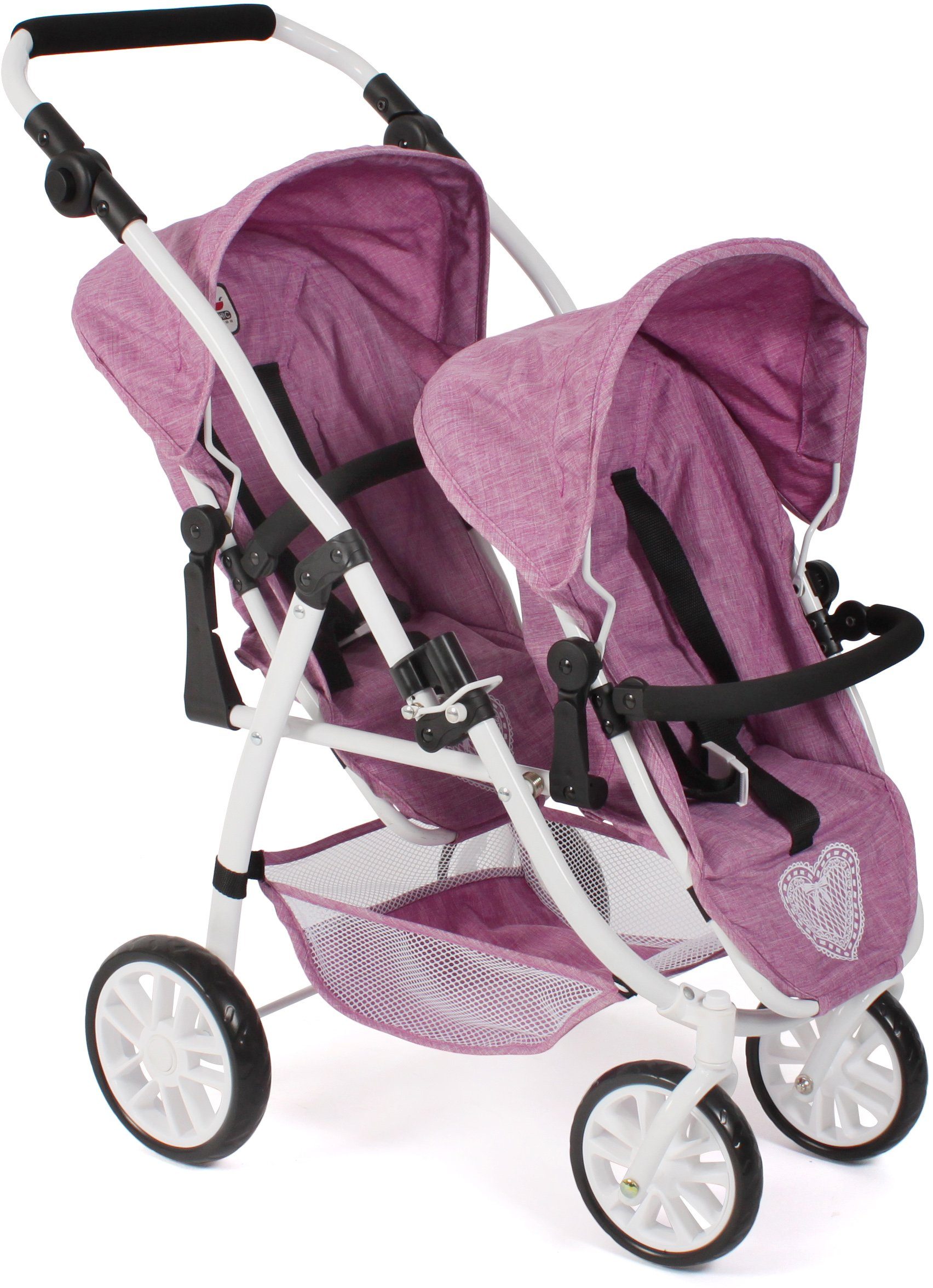 CHIC2000 Puppen-Zwillingsbuggy Vario, Jeans Pink