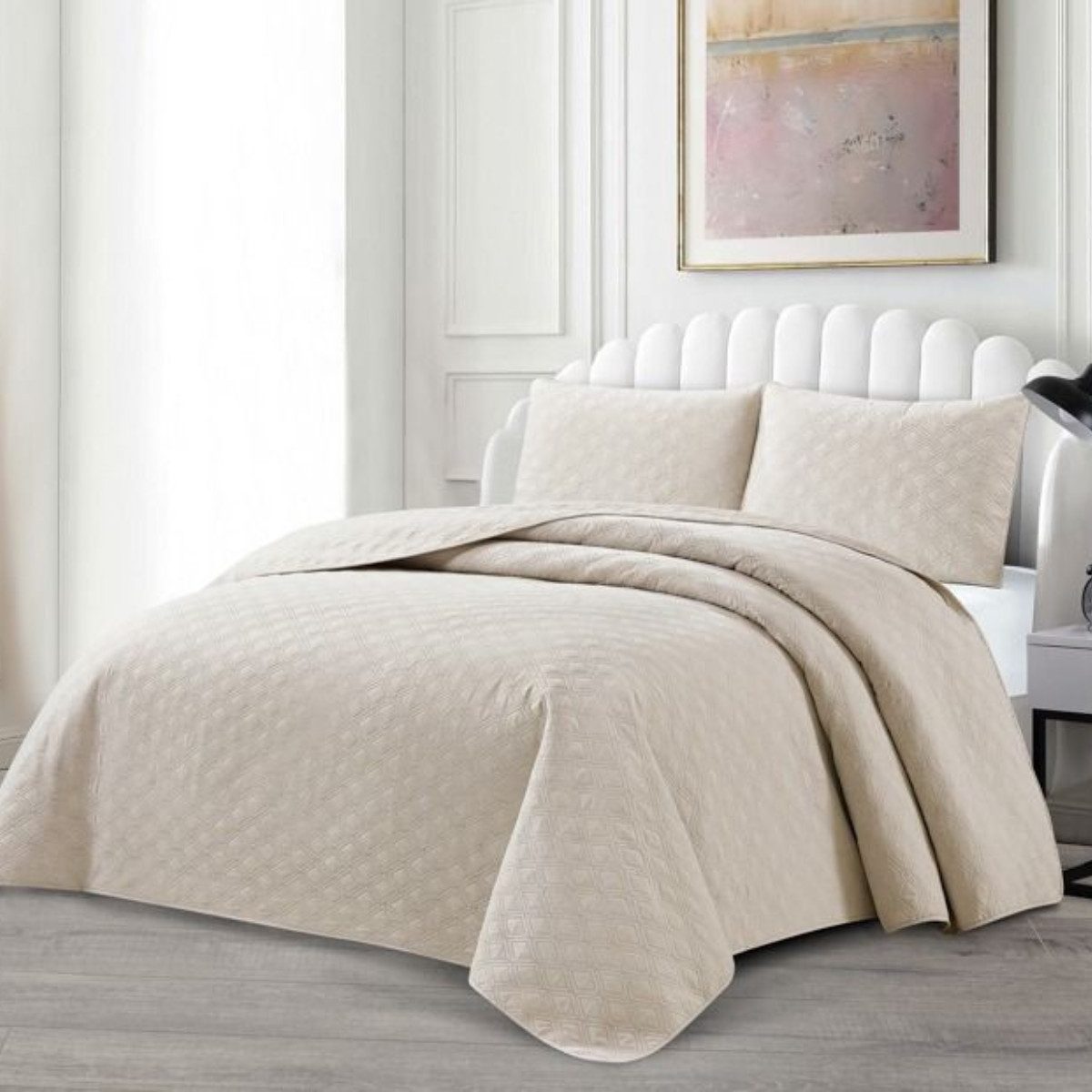 alesvelt Tagesdecke Set Havin Überwurf Decke 3-Teilig 240x250 cm, atmungsaktiv 2-Personen