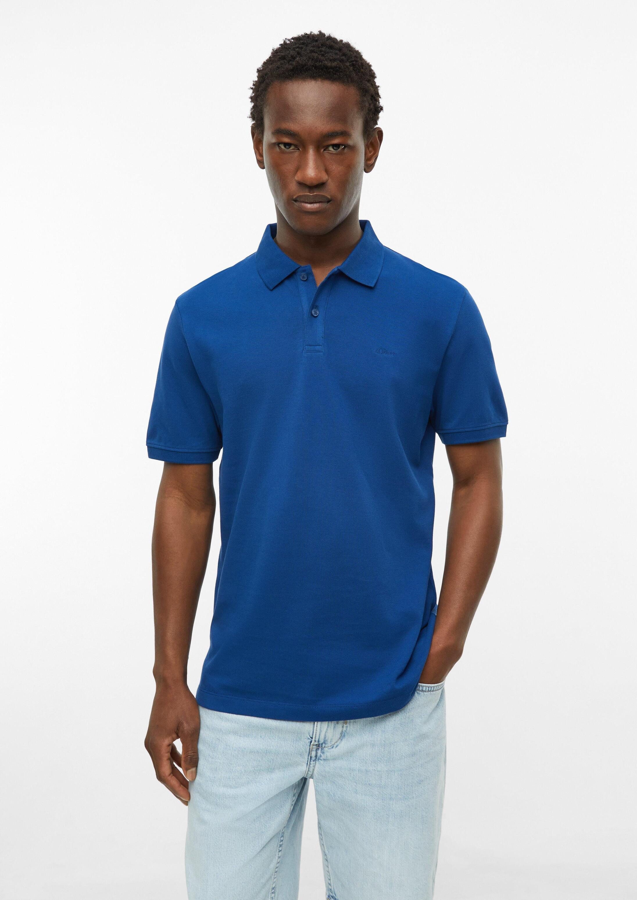 s.Oliver Kurzarmshirt Polo-Shirt Poloshirt aus Baumwollpiqué