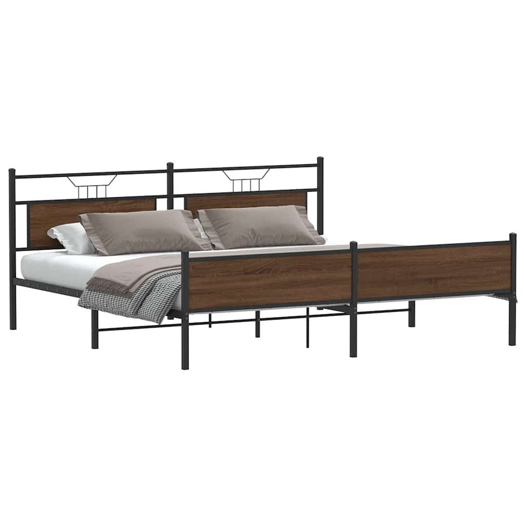 vidaXL Bett Metallbett ohne Matratze Braun günstig online kaufen