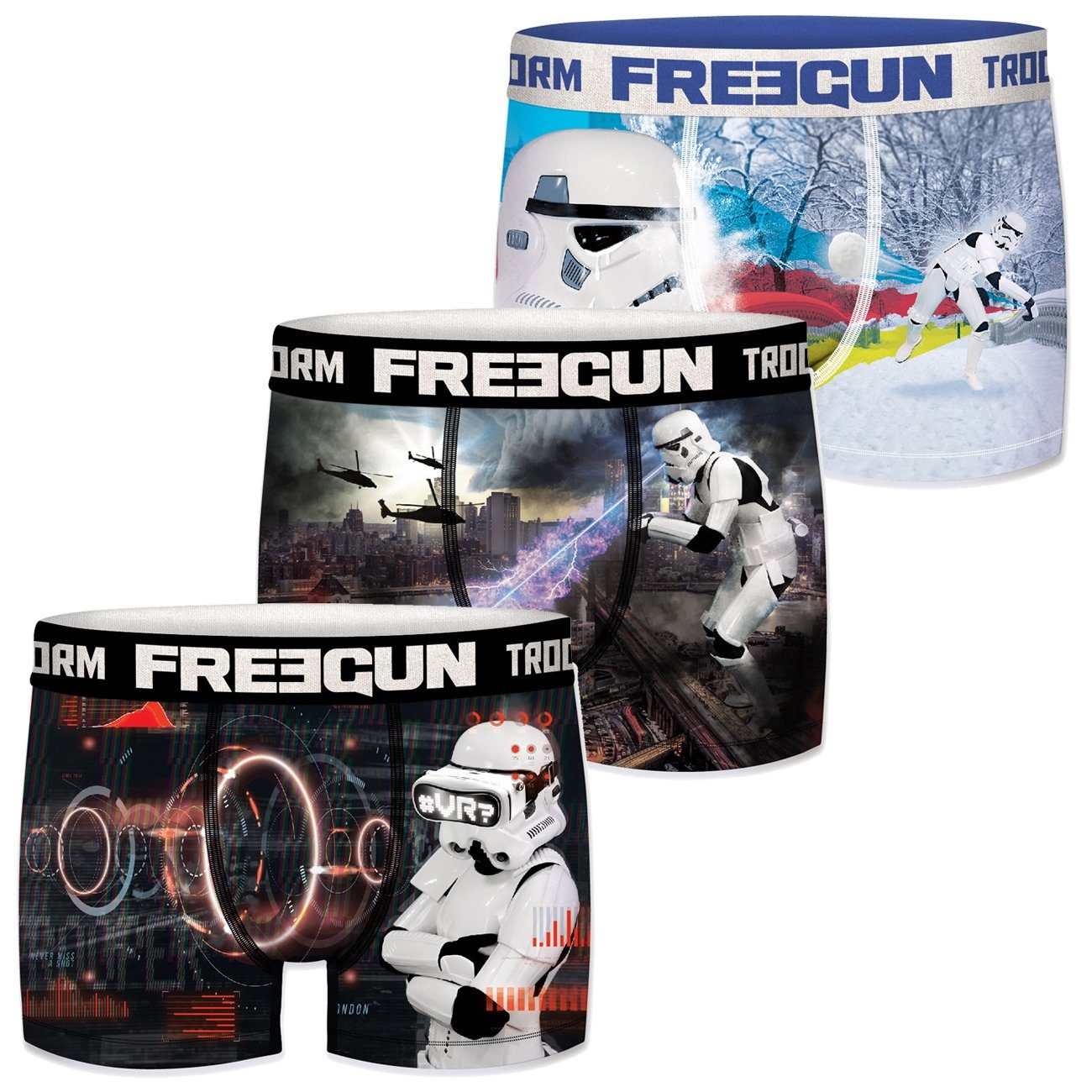 Freegun Boxershorts Star Wars Stormtrooper - 3er Pack (3-St) mit Star Wars Motiven