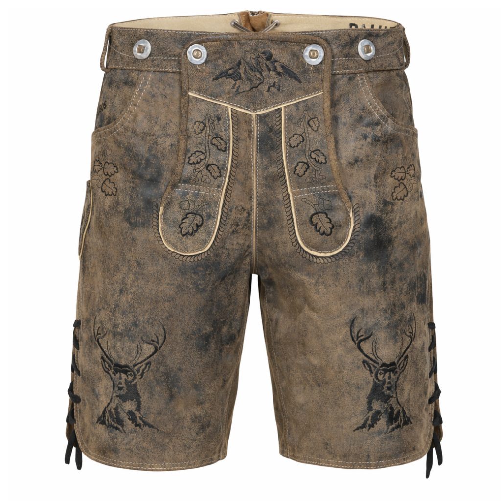 PAULGOS Trachtenhose Herren Lederhose Kurz mit Trägern 100% Echtleder - HK4 günstig online kaufen