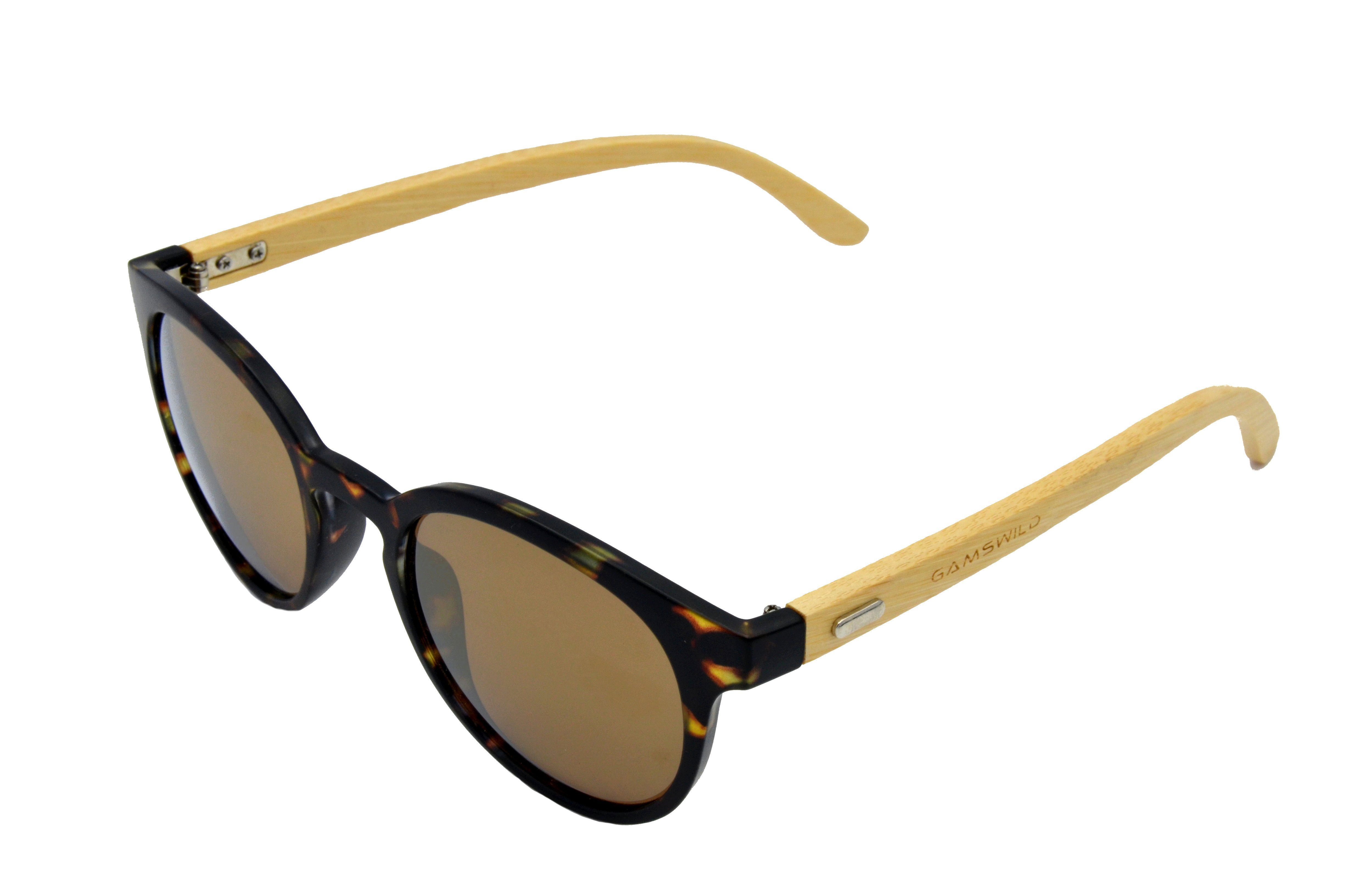 Gamswild Sonnenbrille »WM1228 GAMSSTYLE Mode Brille Damen Herren Unisex  Bambusholz, rot-braun, braun-getigert, pink-braun« Bambusholzbügel online  kaufen | OTTO