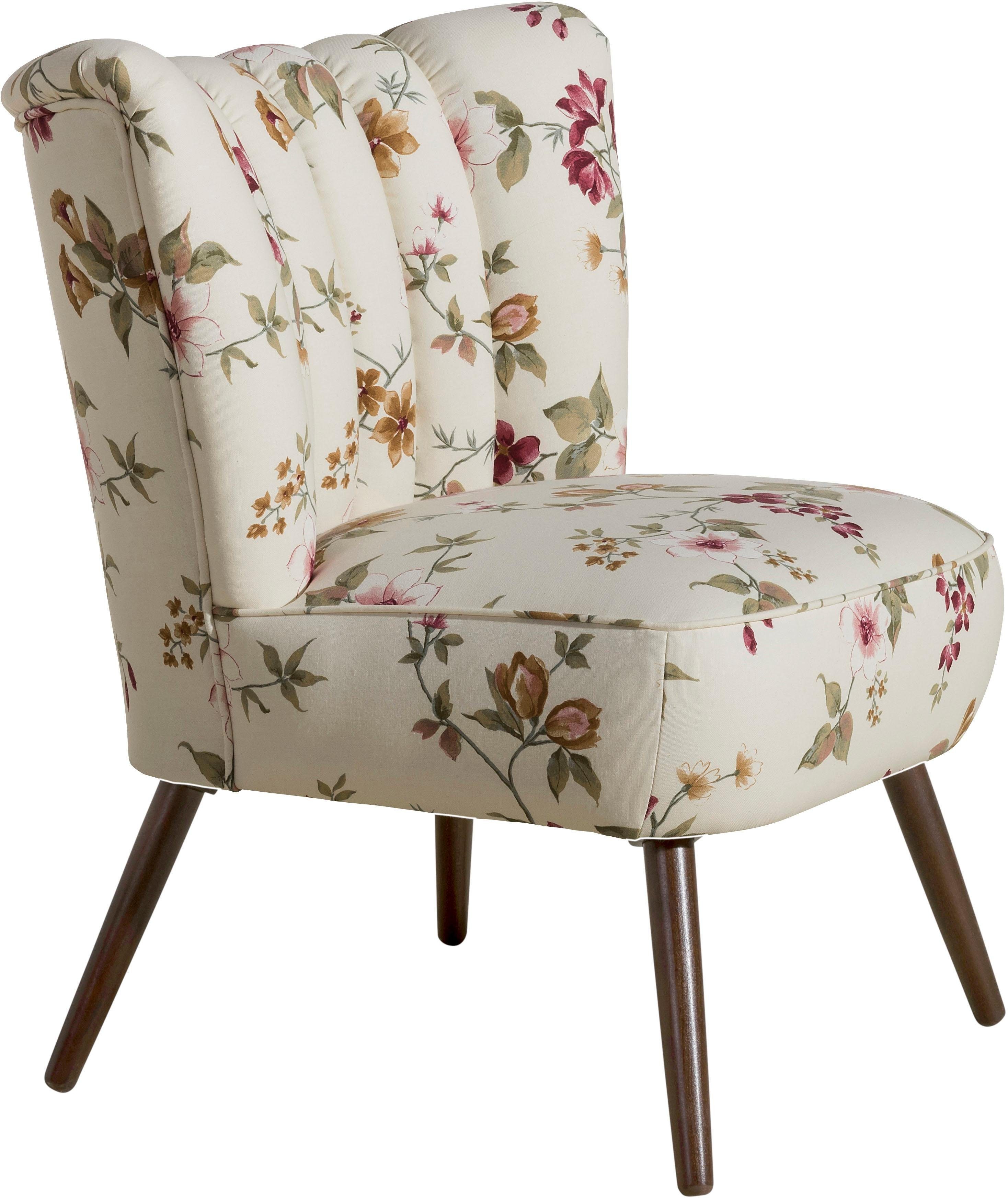 Max Winzer® Sessel Aspen, Loungesessel, im Retrostil, mit Blumenmuster