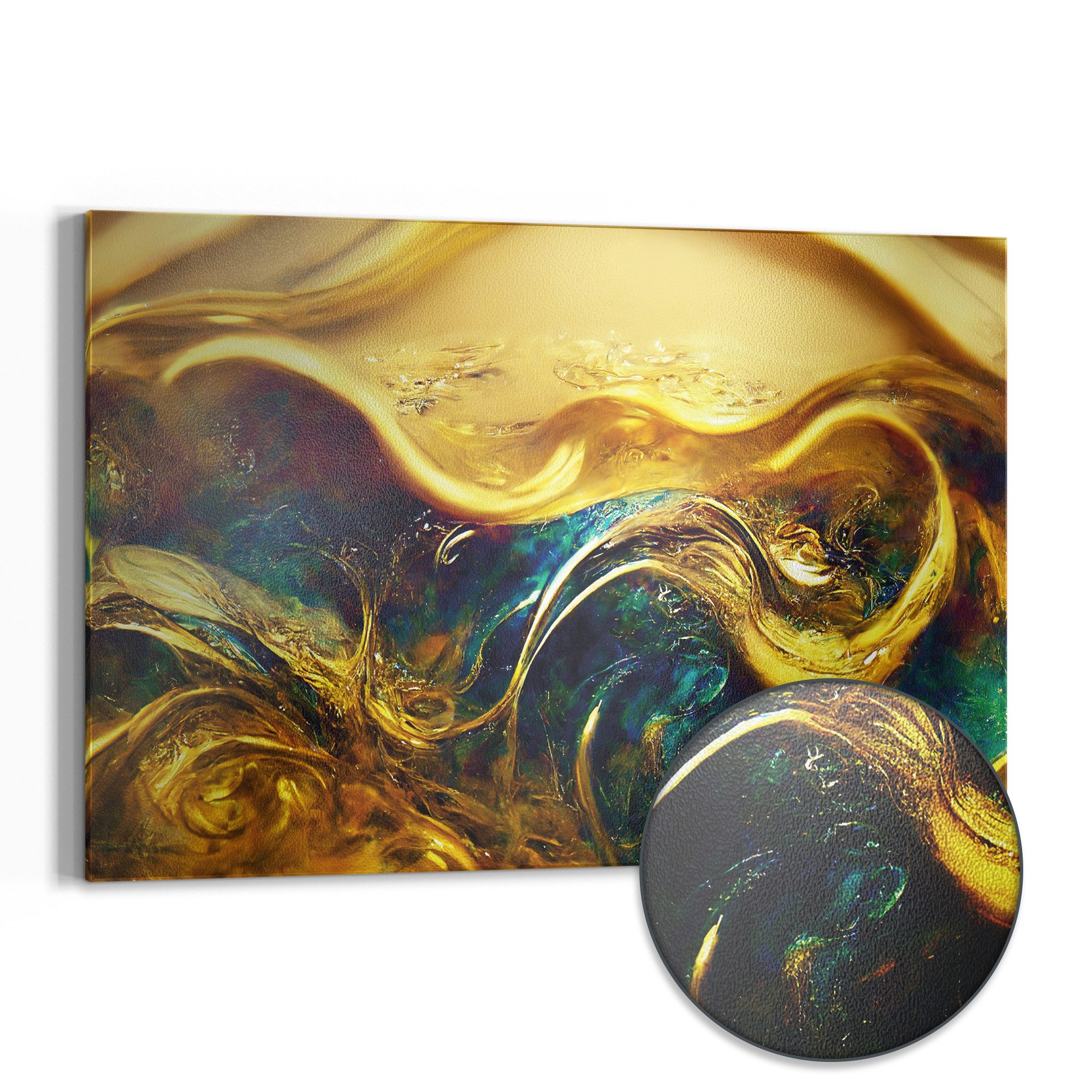 DEQORI Magnettafel 'Goldener Wirbeltraum', Metall Whiteboard für alle Magnete, Magnetboard magnetisch