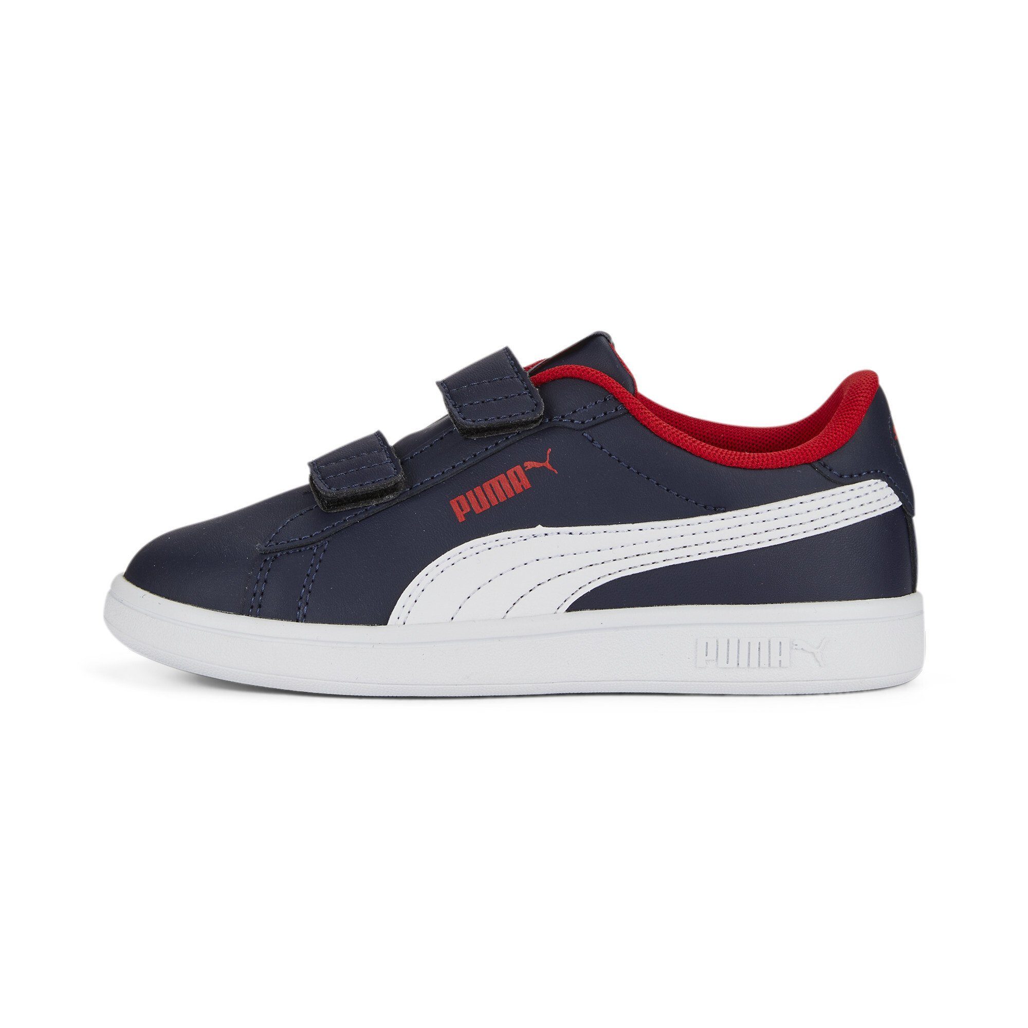 PUMA Smash Blue 3.0 For All White Sneakers Time Sneaker Leather Navy Red