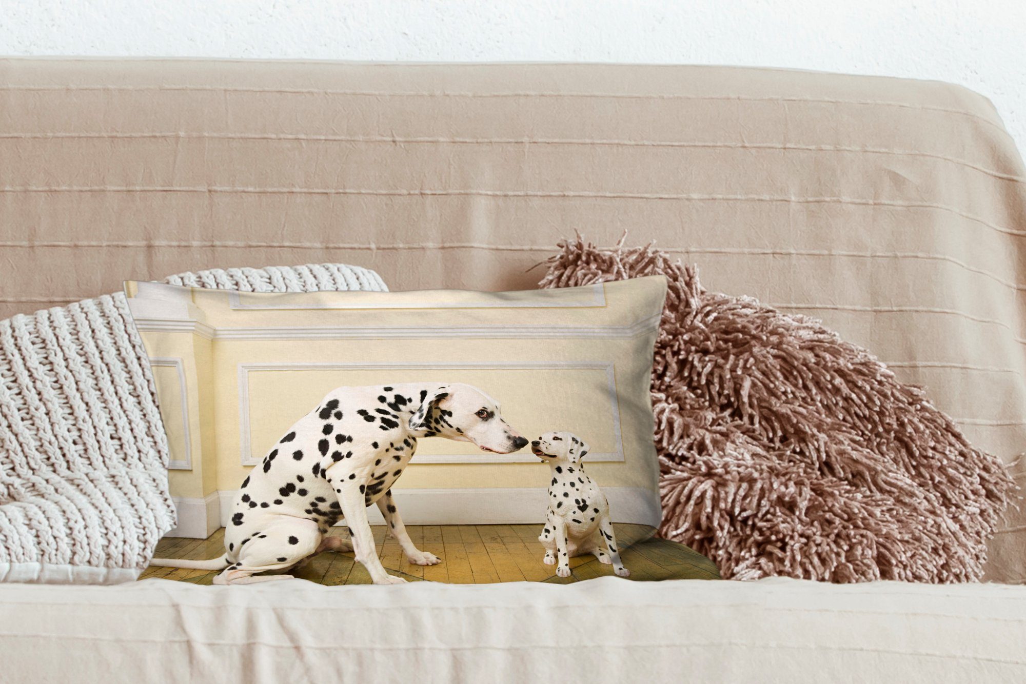 MuchoWow Dekokissen Hund Wohzimmer Schlafzimmer - - Zierkissen, Haus, Welpe Dekoration, Füllung, mit Dekokissen