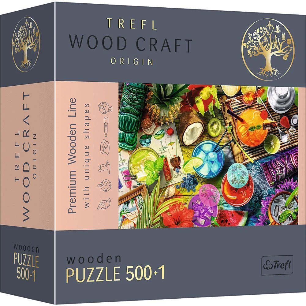 Trefl Puzzle Trefl 20154 Bunte Cocktails 500+1 Holz Puzzle, 500 Puzzleteile, Made in Europe