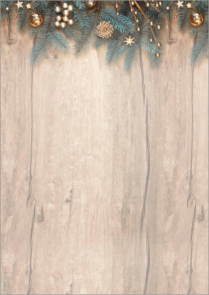 Sigel Briefpapier SIGEL Weihnachtsbriefpapier Golden Greens Motiv DIN A4