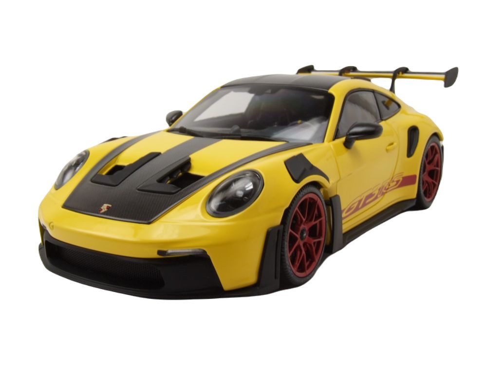 Minichamps Modellauto Porsche 911 (992) GT3 RS Weissach Package 2024 gelb rote Felgen, Maßstab 1:18