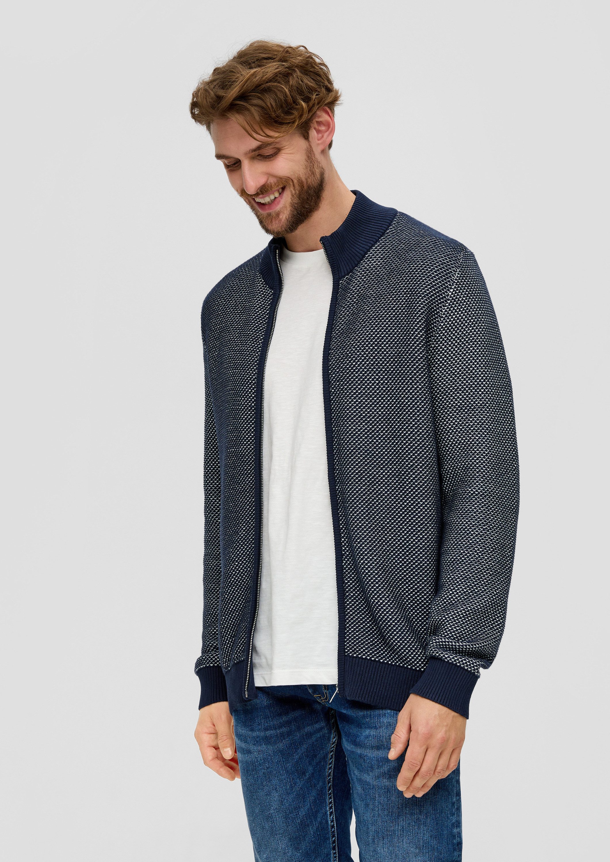 s.Oliver Cardigan Strickjacke Strickjacke mit Musterstruktur