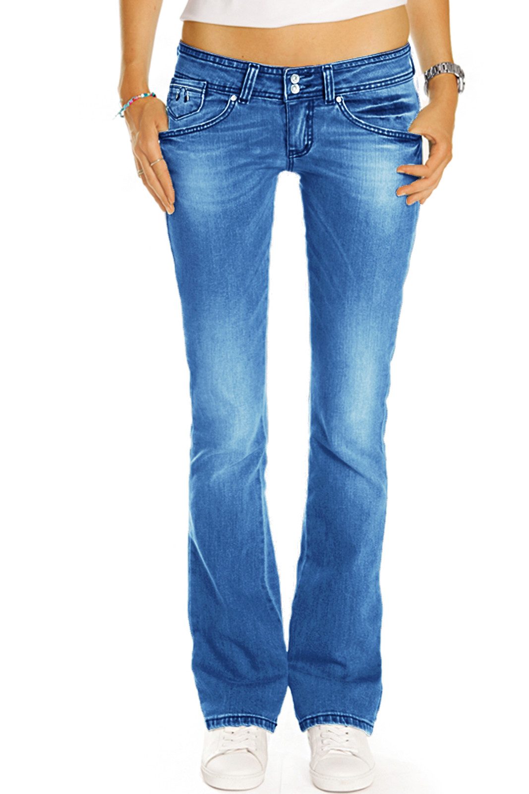 be styled Bootcut-Jeans Premium low waist Hüftjeans Damenhosen mit Baumwolle B_003