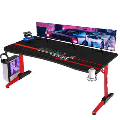 HOMALL Gamingtisch »160cm Gamingtisch Computertisch mit Getränkehalter und Mauspads«