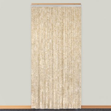 Türvorhang Flauschvorhang 90 x 220 cm beige weiß, Moritz, Hakenaufhängung (1 St), abdunkelnd, Chenille Vorhänge Camping Türvorhang Wohnwagen Wohnmobil Zubehör