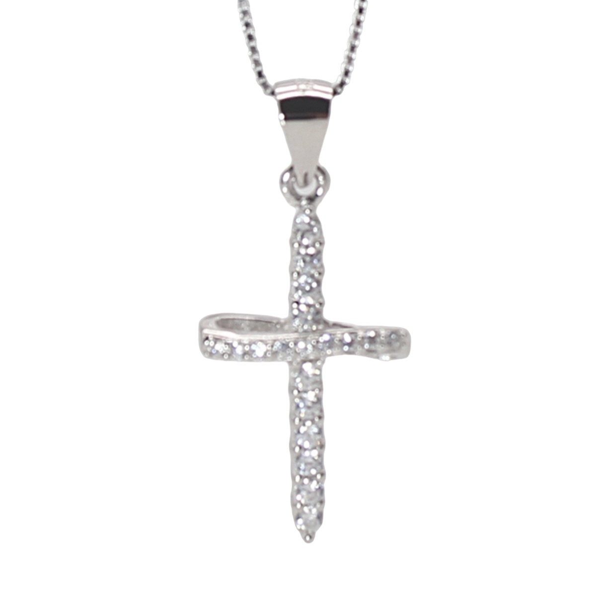 Kreuzkette Silberkette mit Kreuz Anhänger Kreuzanhänger Damen Halskette