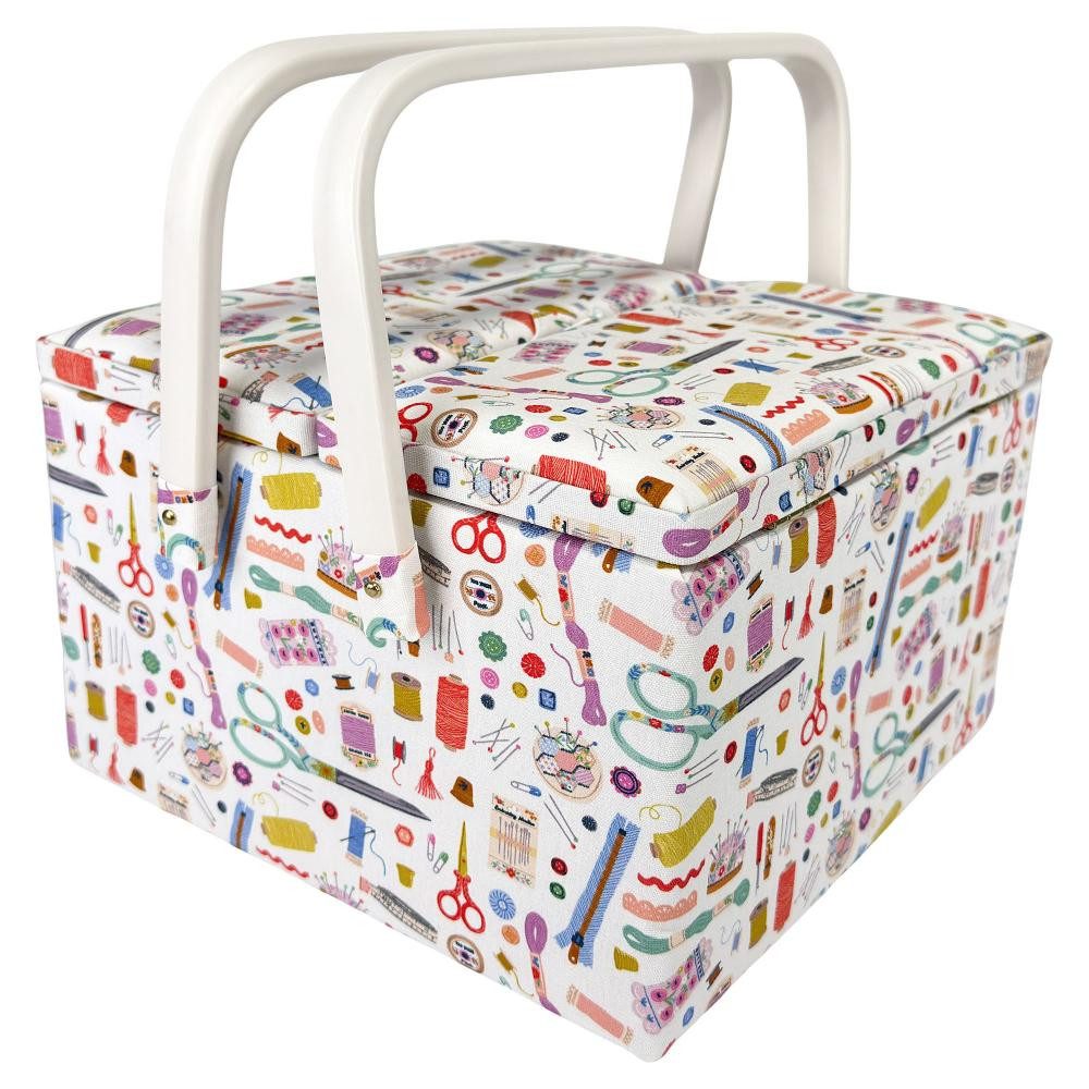 Hobby Gift Nähkorb - Nähkästchen mit Doppelklappe Aufbewahrungsbox