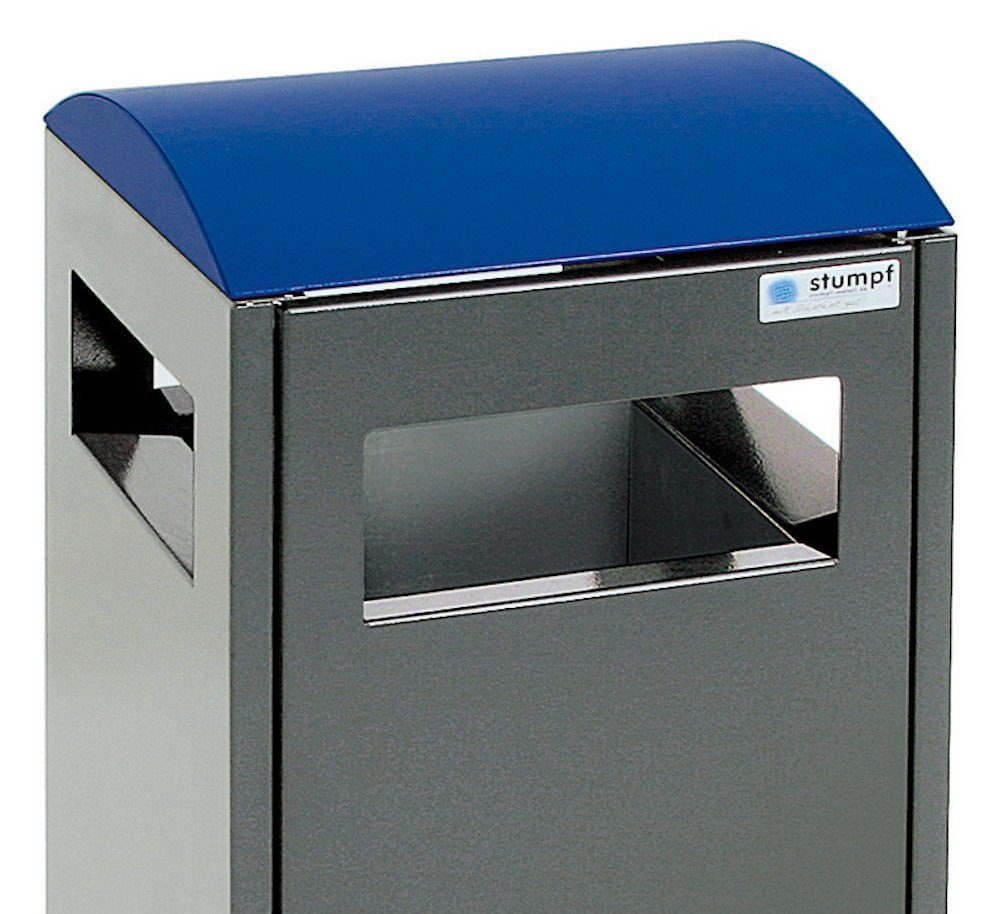 Enzianblau Gelb 40L, Abfallbehälter 81,5x35x35cm, für PROREGAL® Außenbereiche, Mülleimer HxBxT