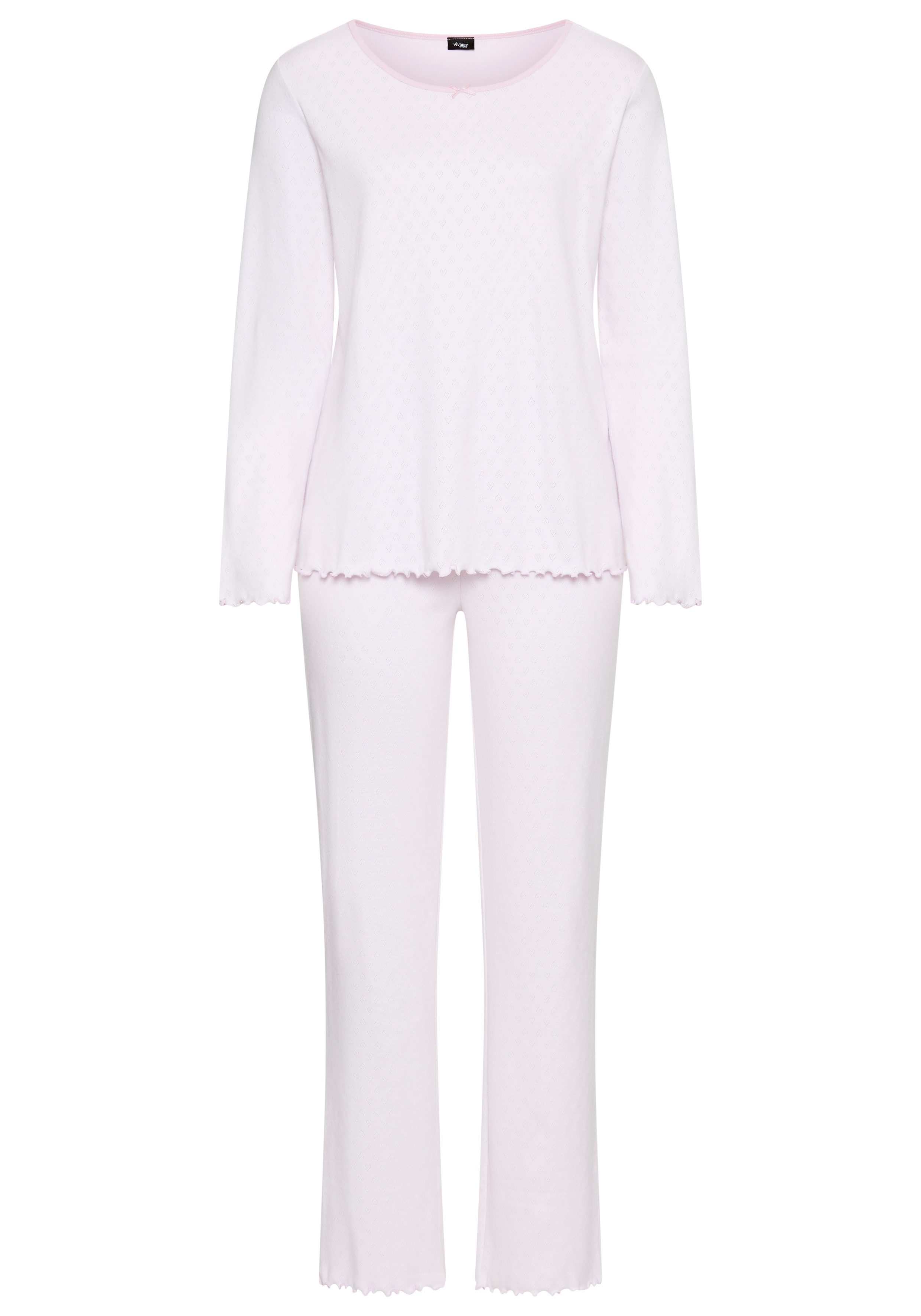 Vivance Dreams Pyjama (Set, 2 tlg) mit romantischem Ajour Muster