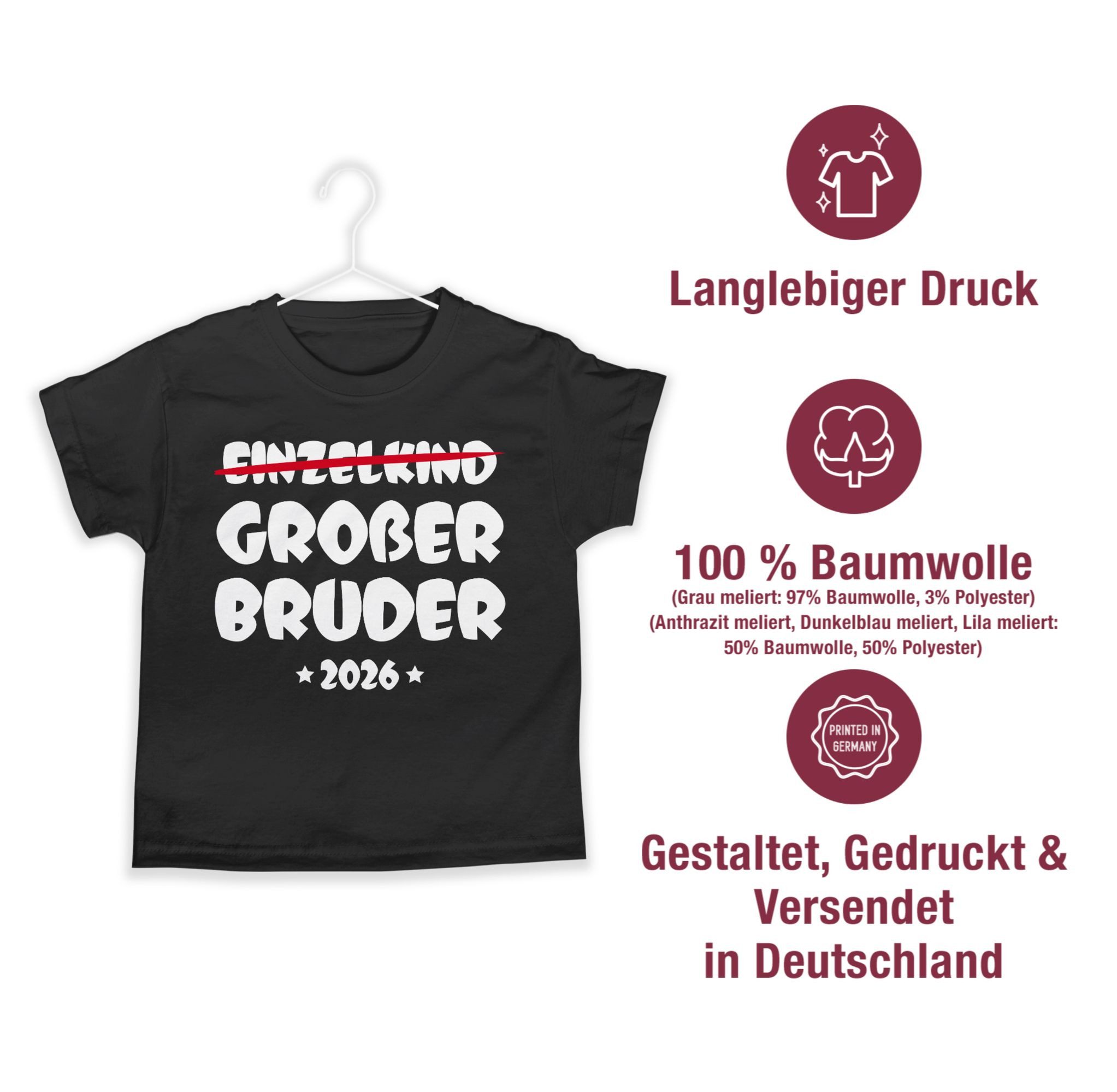 Shirtracer T-Shirt Einzelkind Großer Bruder 2026 (1-tlg) Großer Bruder