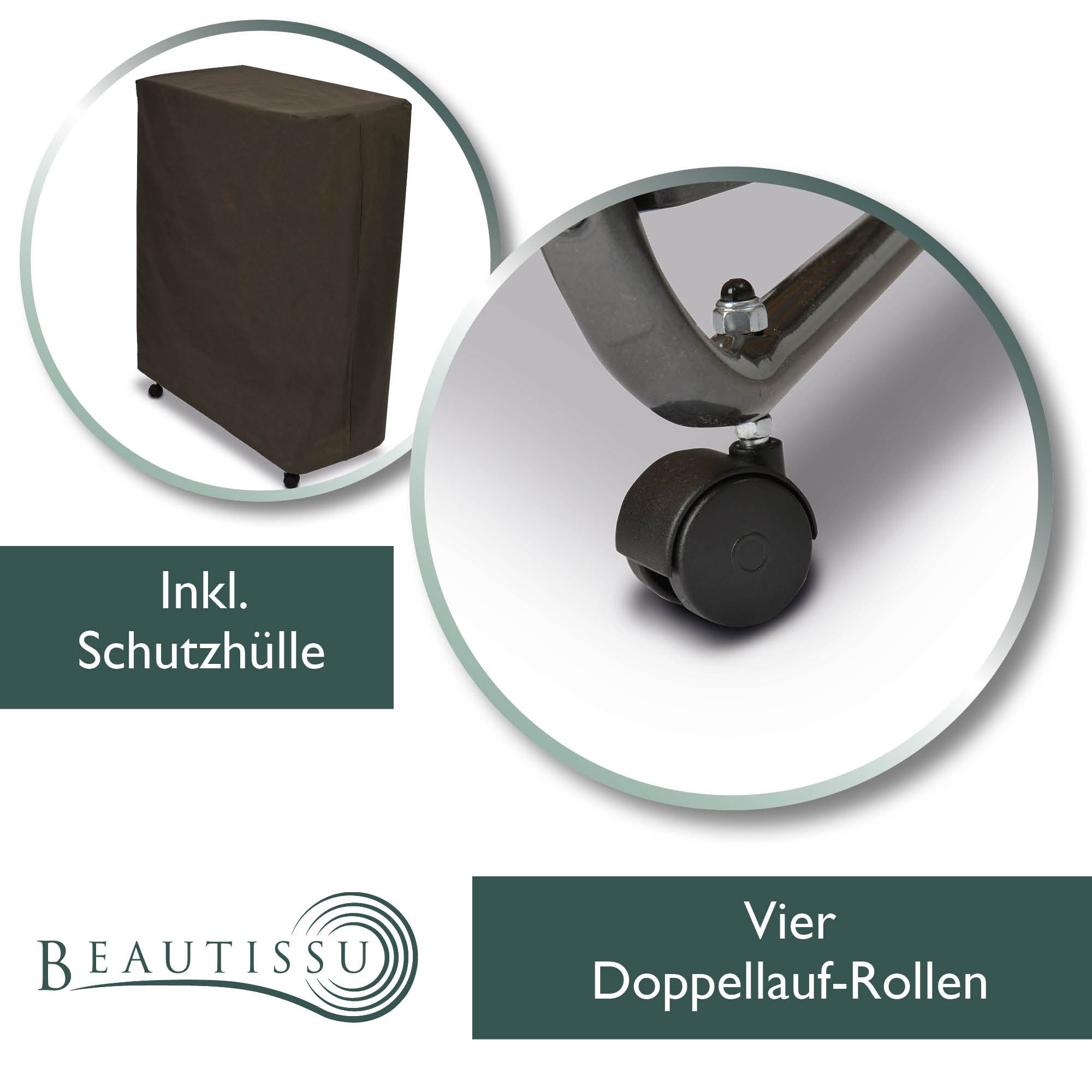 Beautissu Gästebett Gästebett Venetia klappbar 80x200 cm Liegefläche 190cm langlebiges & faltbares Reisebett inkl Schutzhülle & 10, 5 cm Matratze