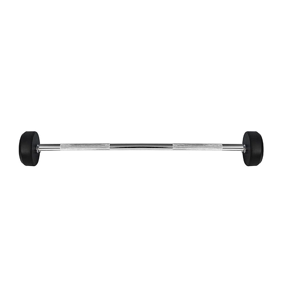 HMS Langhantelstange Langhantel Gewichtsstange Krafttraining, Stahl, 119.5 cm (Spar-Set, 1-tlg., 119, 5 cm gummiert), Festgewicht 25 kg, gummierte Scheiben, gerändelt