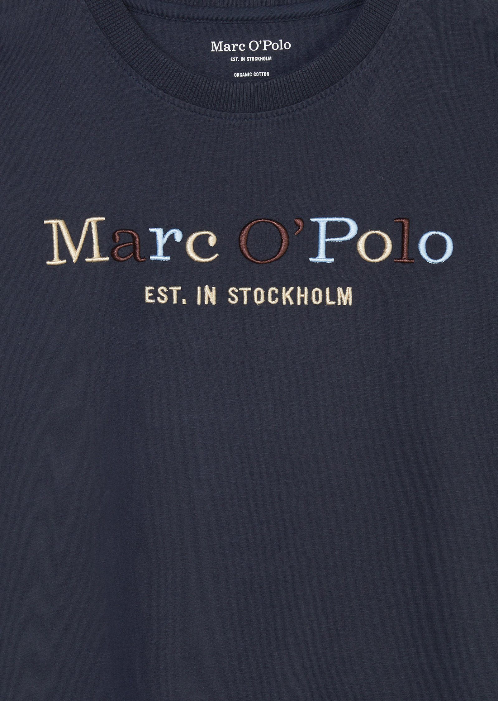 T-Shirt Marc blau auf der O'Polo mit Brust Logo-Stickerei