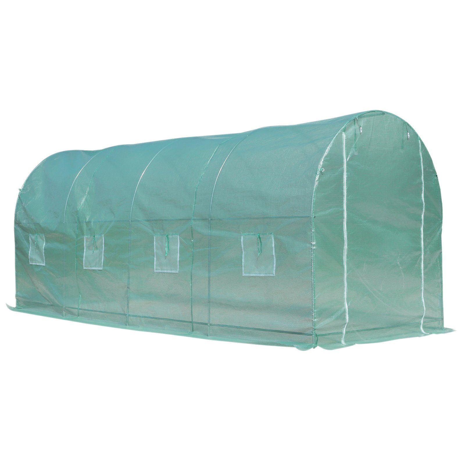 Outsunny Foliengewächshaus Foliengewächshaus mit 8 Seitenfenstern grün | Rabatt: 45%