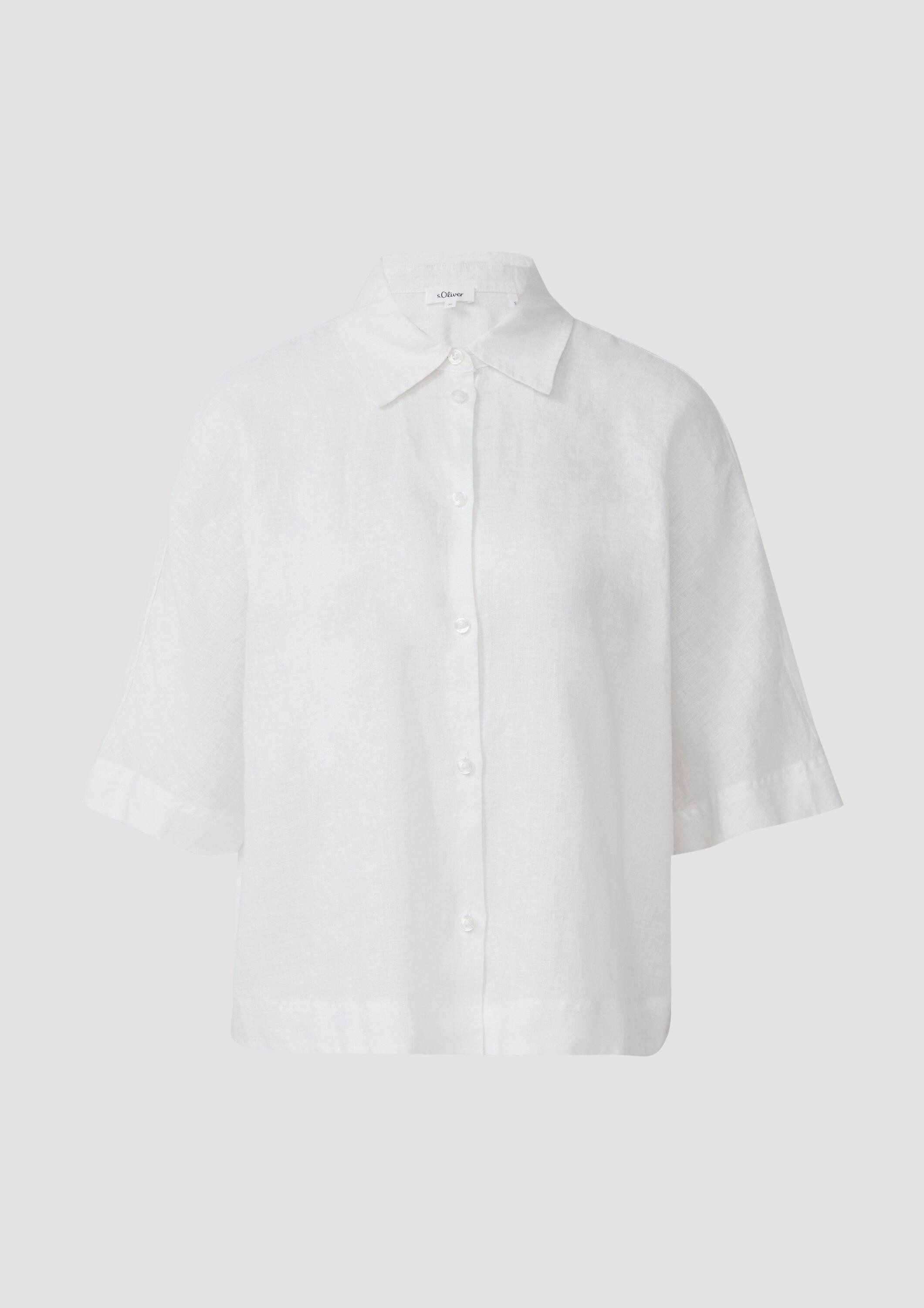 s.Oliver Kurzarmbluse Bluse Kurzarmbluse aus Leinen im Relaxed Fit