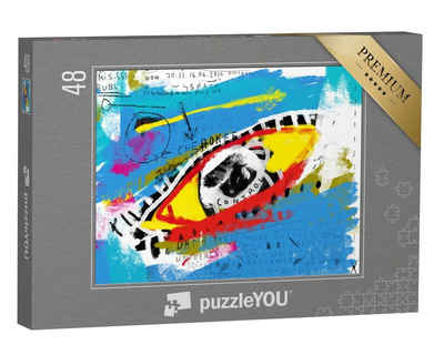 puzzleYOU Puzzle Symbolisches Bild des Auges in Farbe, 48 Puzzleteile, puzzleYOU-Kollektionen
