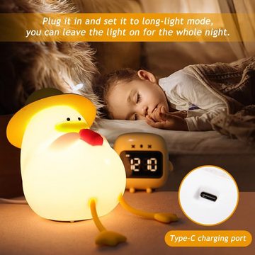BlingBin LED Nachtlicht Kinder Nachtlicht Dimmbar Stilllicht 3 Lichtmodi Silikon, Wiederaufladbar, LED fest integriert, Warmweiß, Enten Nachttischlampe, für Babyzimmer Stillen, Mädchen Geschenke Junge