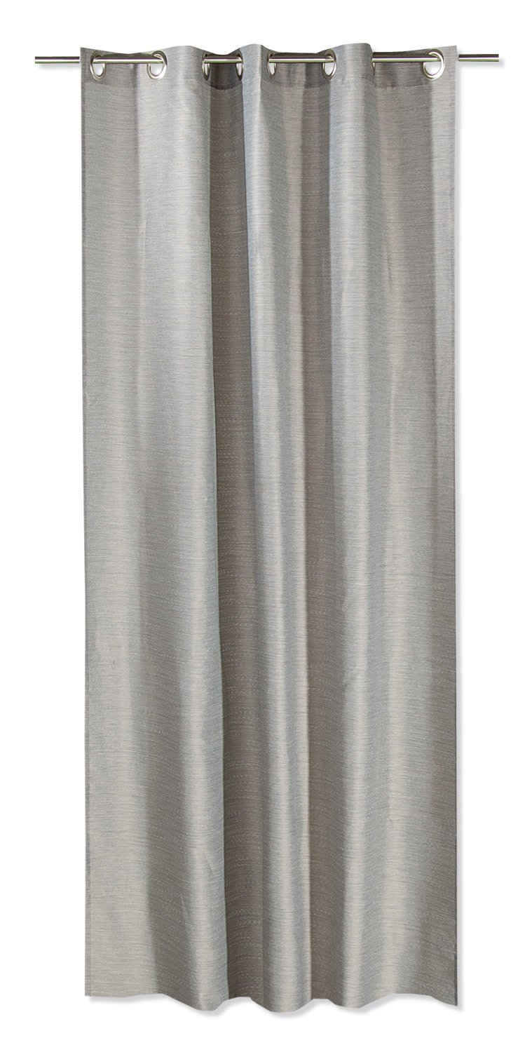 Vorhang KIRA, 135 x 245 cm, Schlammfarben, Ösen, halbtransparent, Polyester, Einfarbig, Ösen aus Metall