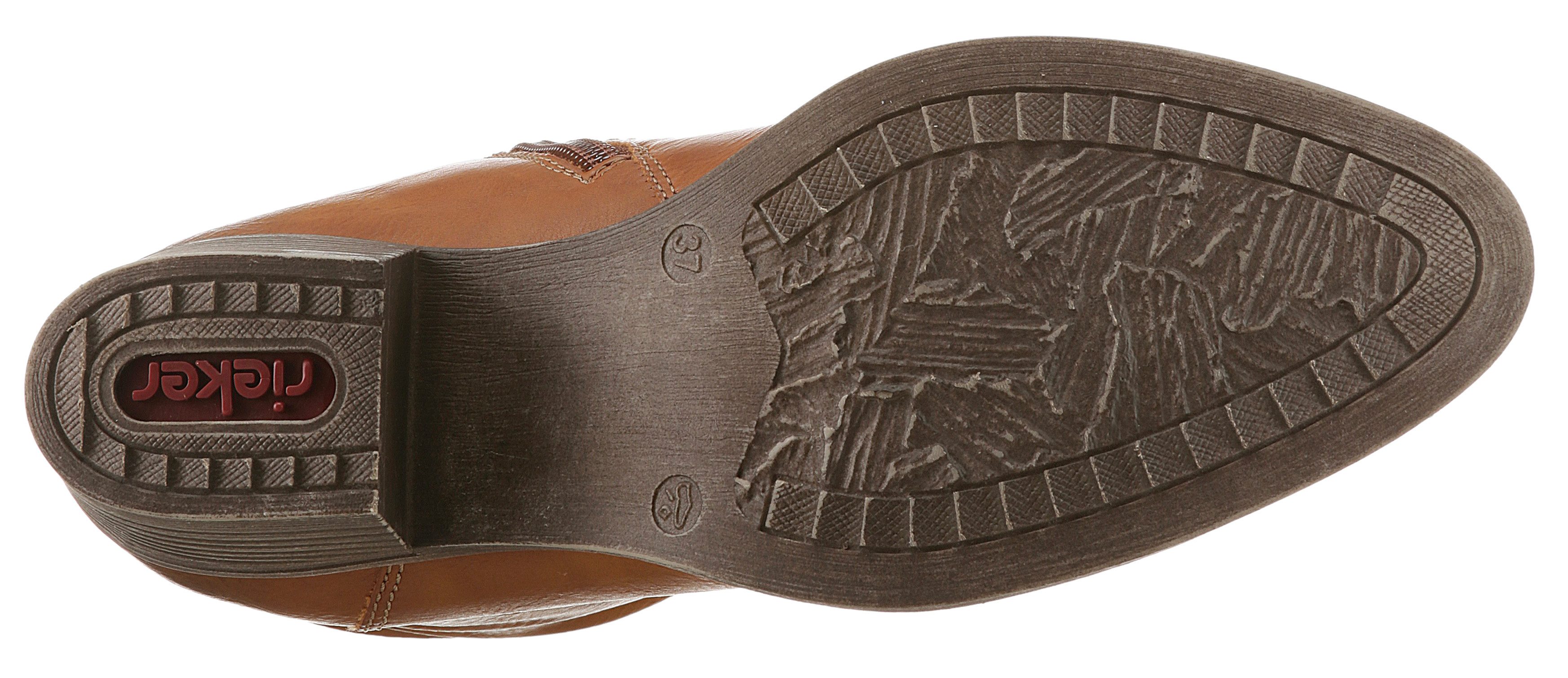 Rieker Westernstiefelette, Cowboyboots, slouchy Schaft, Blockabsatz, mit Innen-Reißverschluss