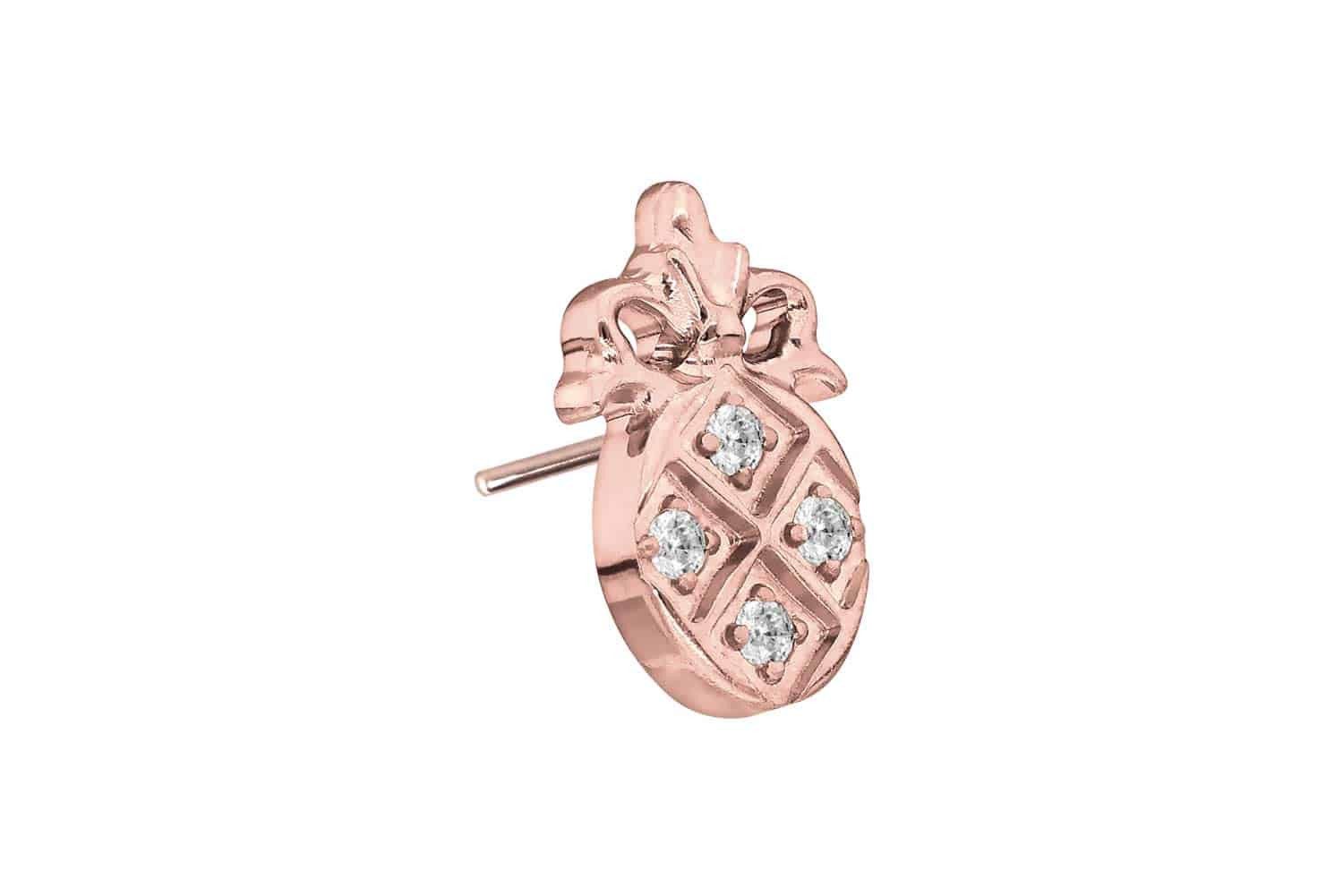 Piercing-Set Titan Aufsatz mit Push Pin KRISTALLANANAS