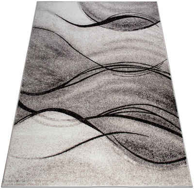 Teppich Tritom, Home affaire, rechteckig, Höhe: 9 mm, mit besonders weichem Flor, Kurzflor, modernes Wellen Muster