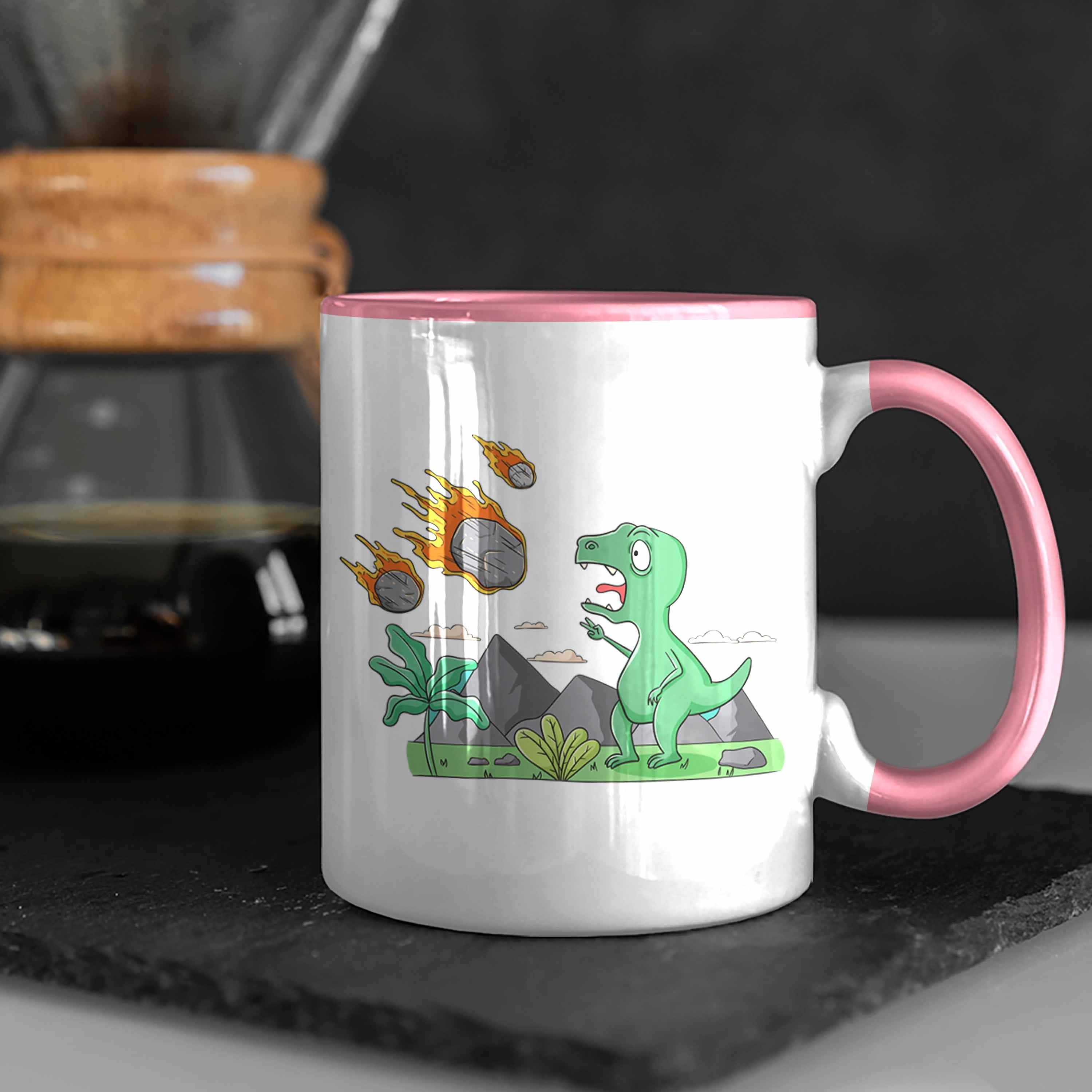 Geschenk Lustig Tasse Dinosaurier Trendation Tasse Rosa Grafik