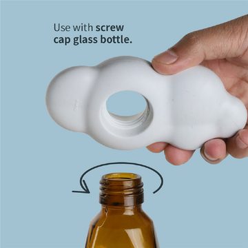 Qualy Design Dekovase Cloud Schraubverschluss Wolke DIY Flaschenvase (Kunststoff, 1 St., ca 12,5 x 6 x 4 cm), Wolkenvase Weiß für Flaschen