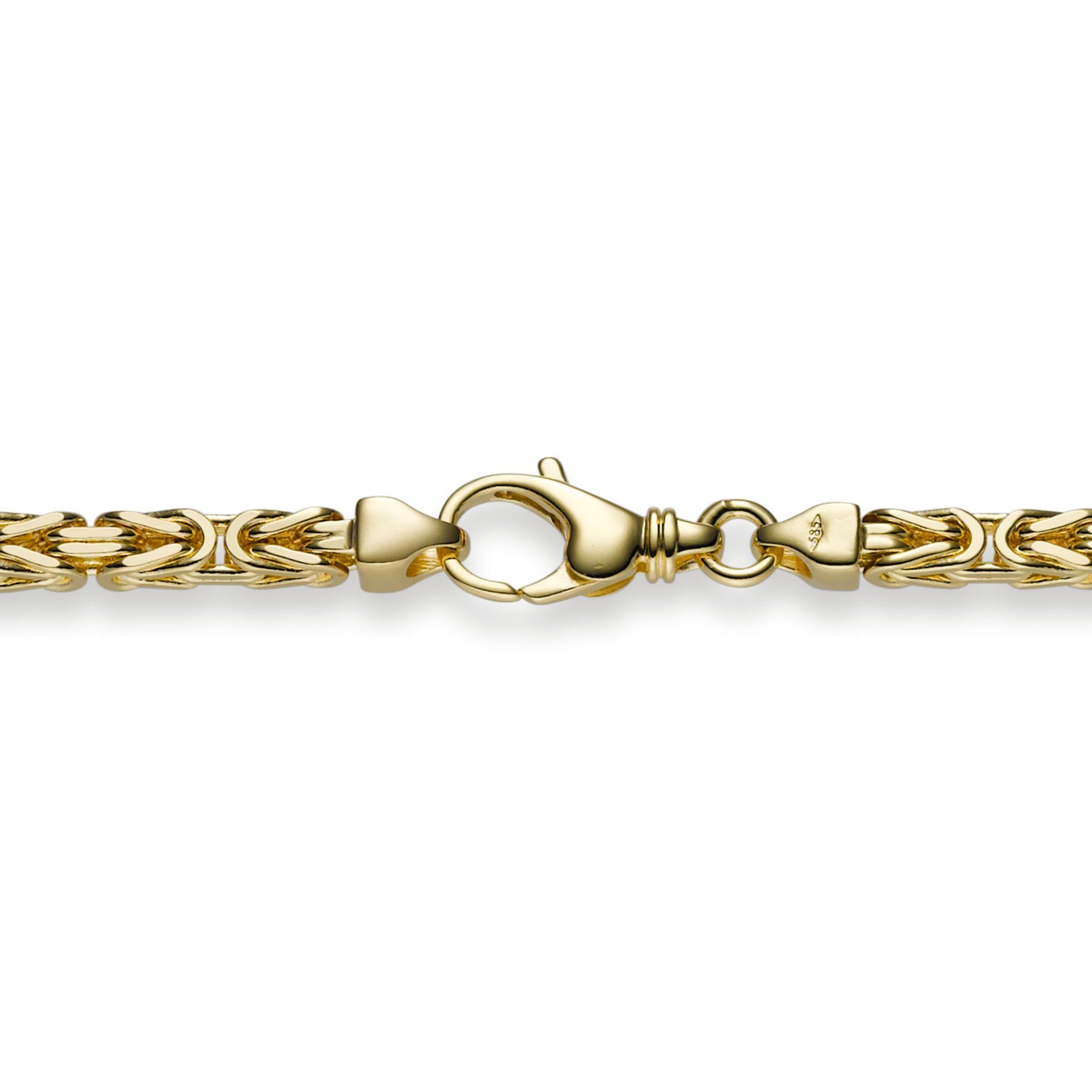 HOPLO Goldarmband Goldkette Königskette Länge 19cm - Breite 3,5mm - 585-14 Karat Gold