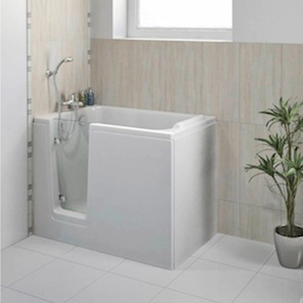 HAK Badewanne DEEP, Sitzbadewanne mit Tür, 121 x65cm, links