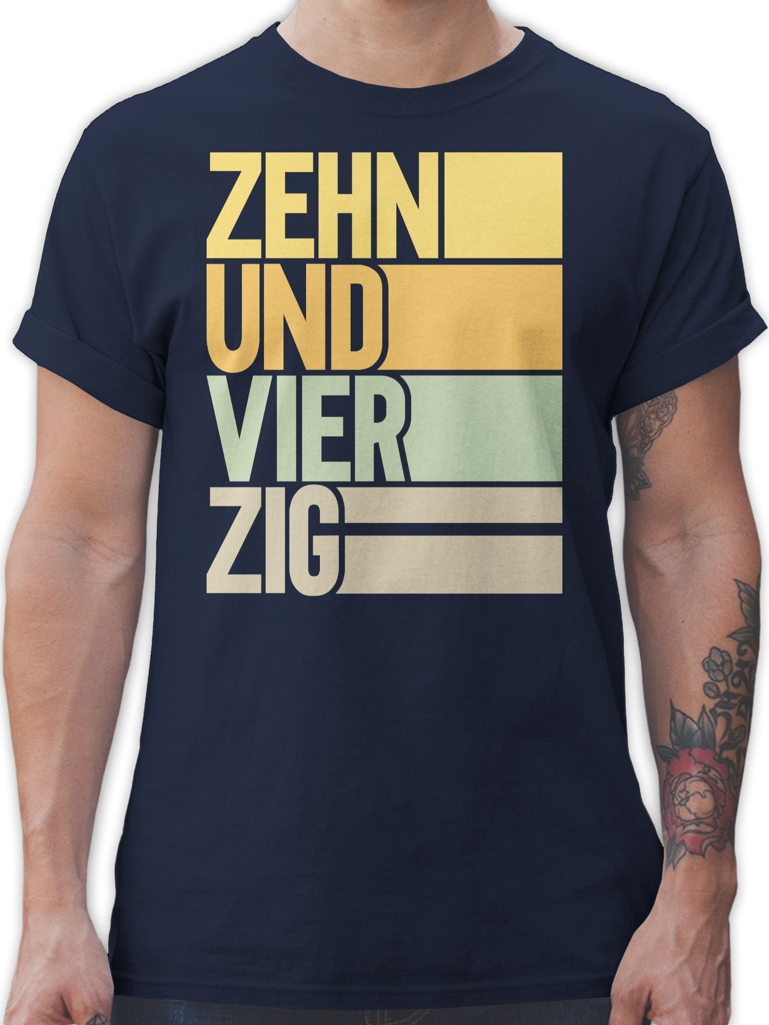 Shirtracer T-Shirt Zehnundvierzig 50. Geburtstag 03 Navy Blau
