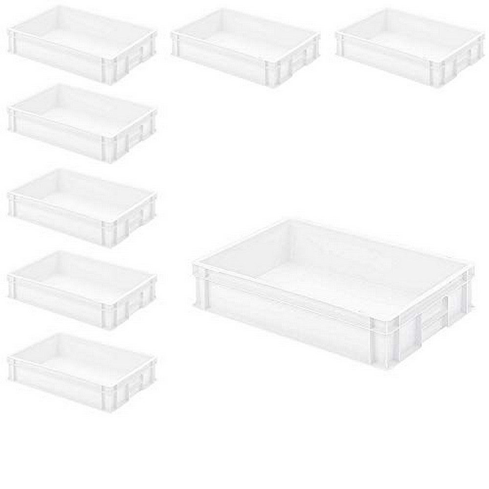 Aufbewahrungsbox BRB 8x Eurobehälter mit 2 Griffleisten, PP, 600x400x120 mm