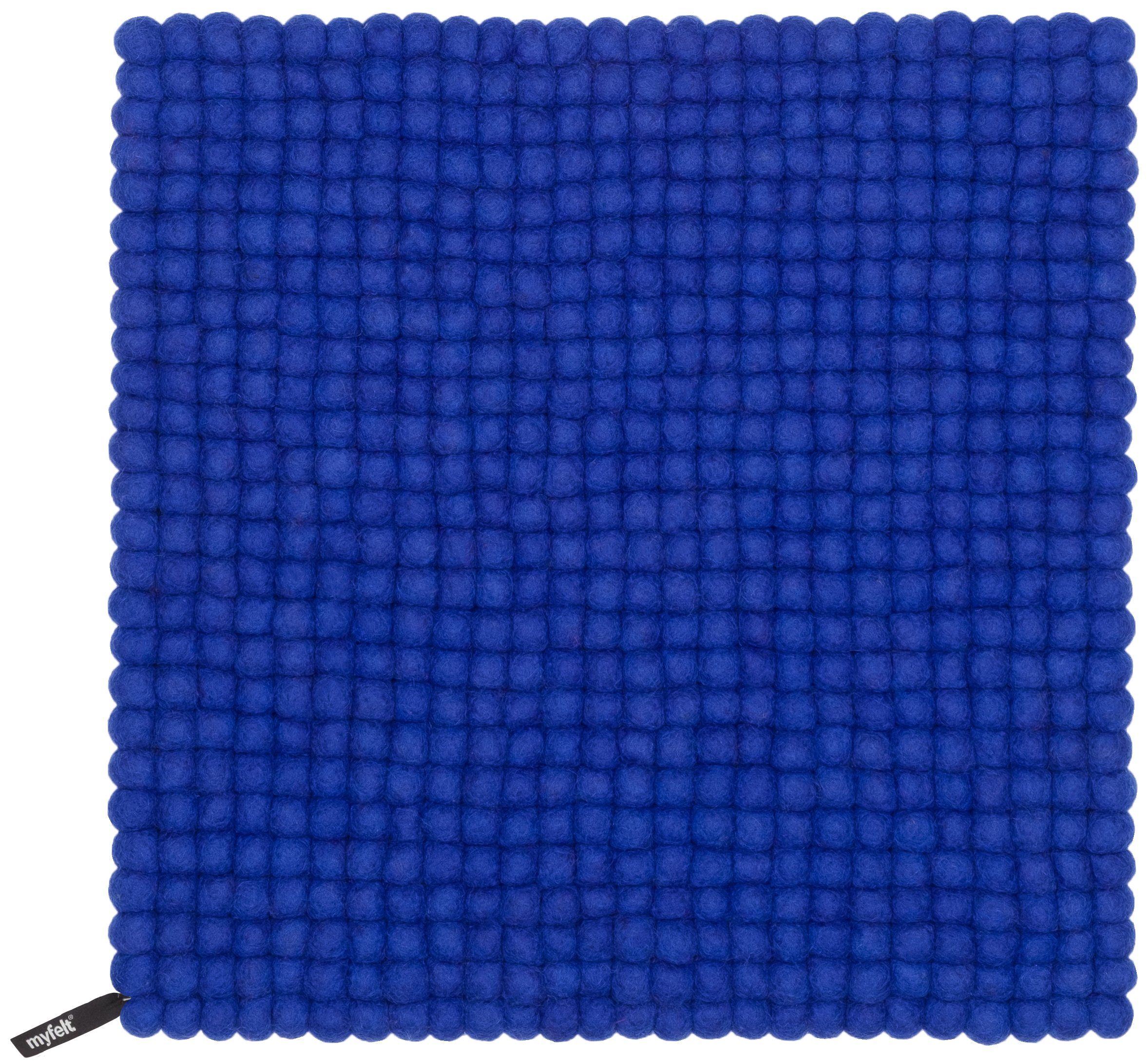 myfelt Stuhlkissen Filzkugel Sitzauflage eckig - 36 x 36 cm, 100% reiner Schurwolle, quadratisch, schmutzabweisend Isa