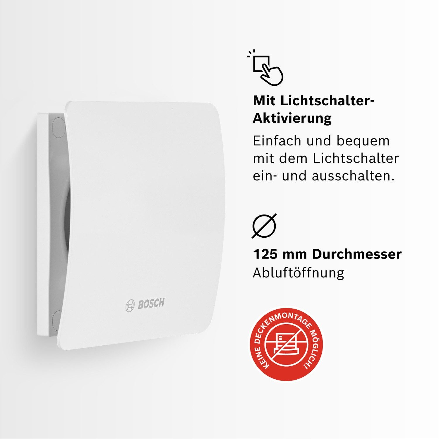 BOSCH Wandventilator Badlüfter, zur Wandmontage inkl. Schrauben und Dübel