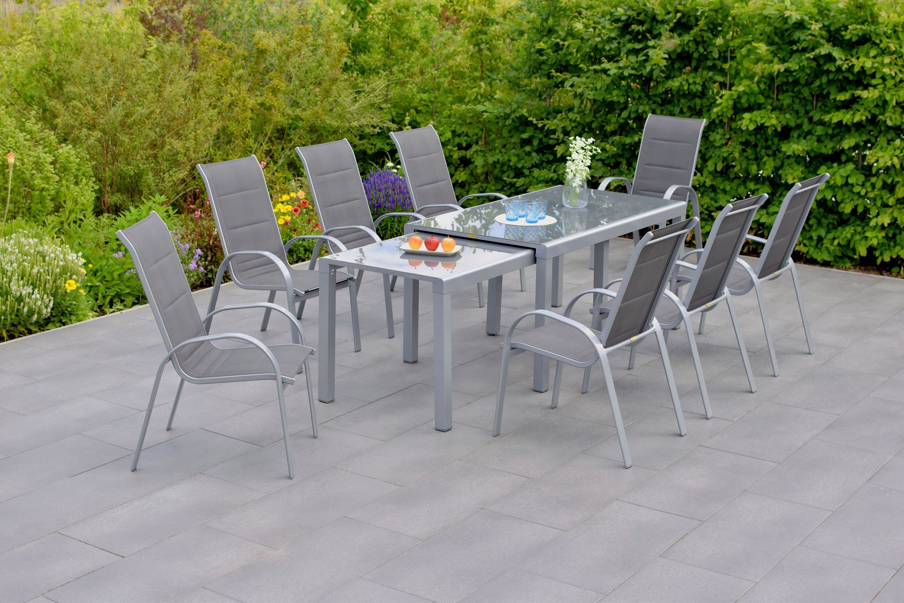 MERXX Garten-Essgruppe Amalfi di Lusso, (9-tlg)