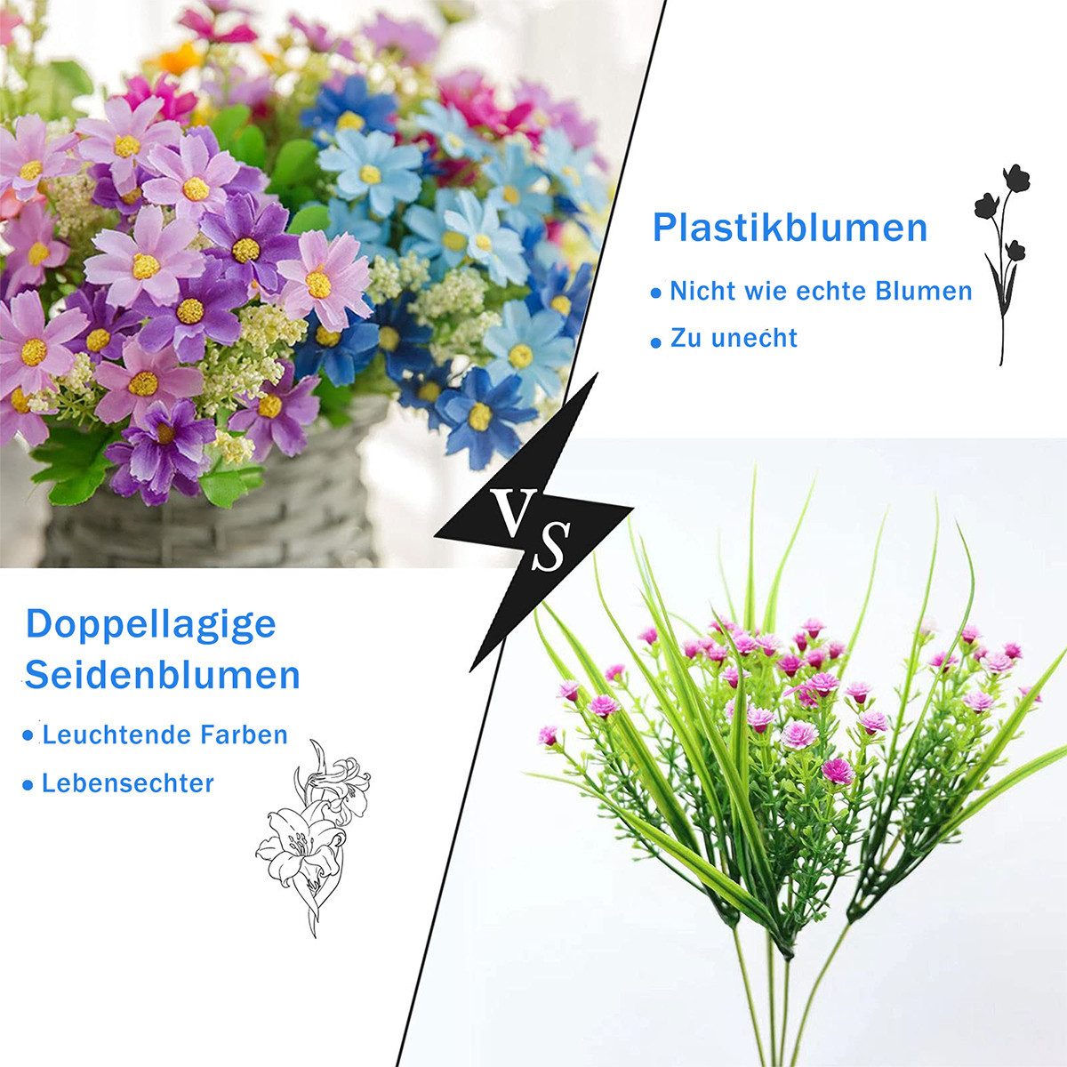 Kunstblumenstrauß Kunstblumenstrauß Künstliche Blumen künstliche Dekoration günstig online kaufen